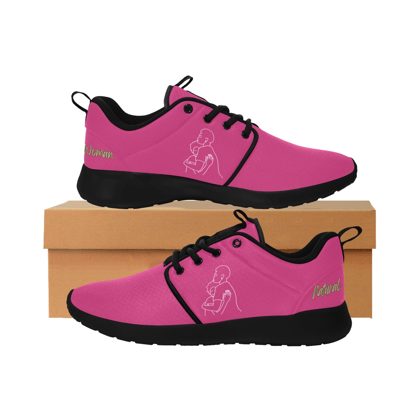 Natural Woman SAFE WITH MOMMA (WL) NEON PINK w/ Sole Sneakers