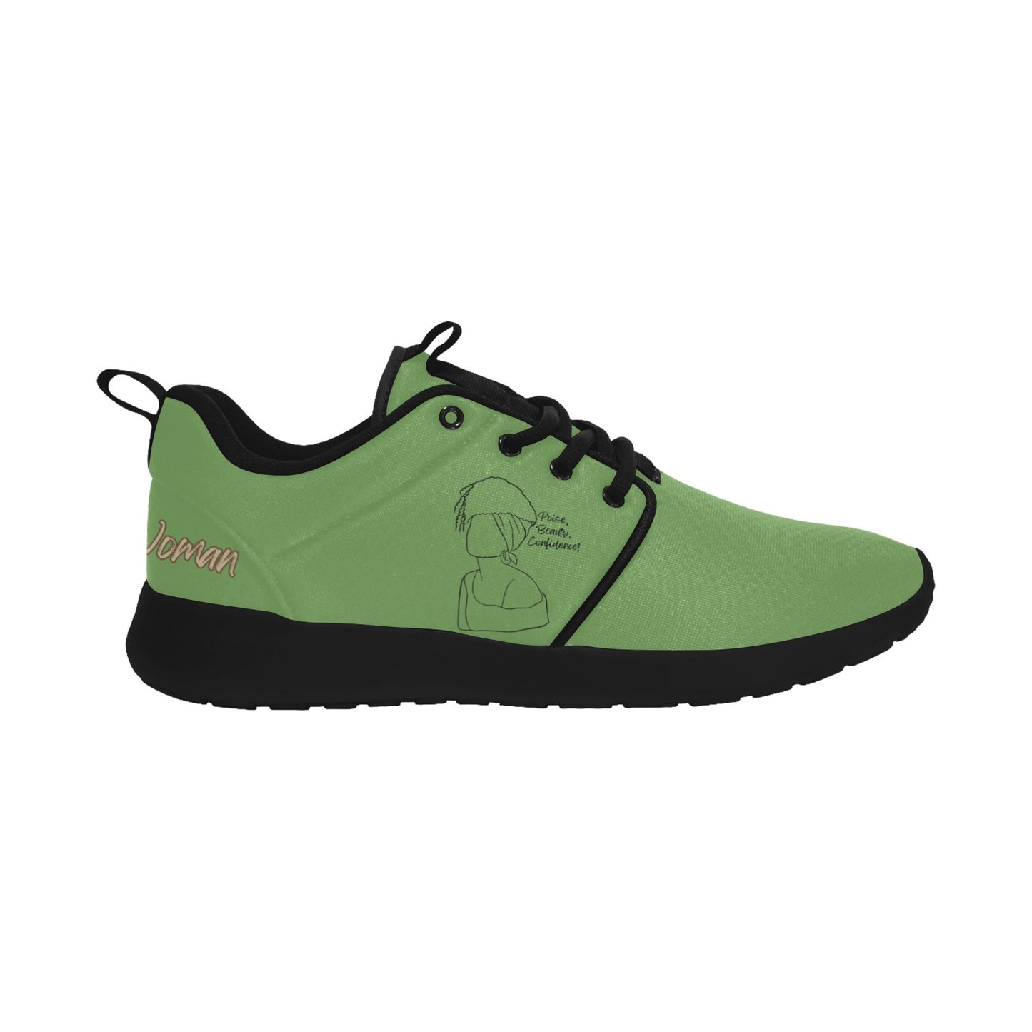 Natural Woman PUFF (BL) GREEN w/ Black Sole Sneakers