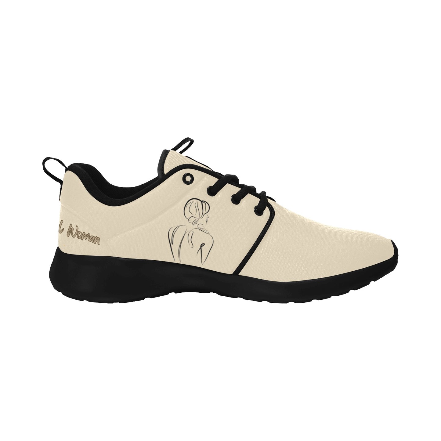 Natural Woman BACK (BL) CREAM w/ Black Sole Sneakers