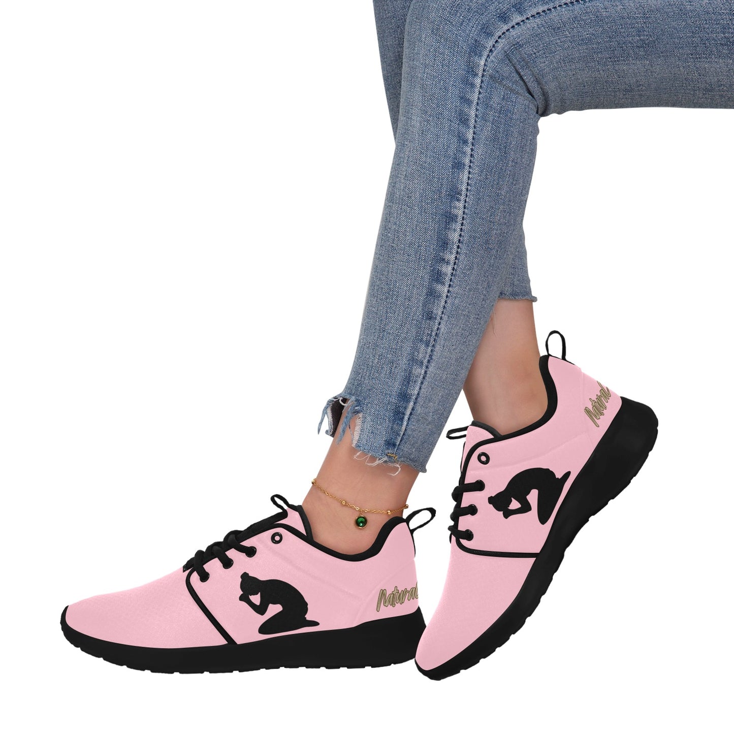 Natural Woman PRAY (BL) PINK w/ Black Sole Sneakers