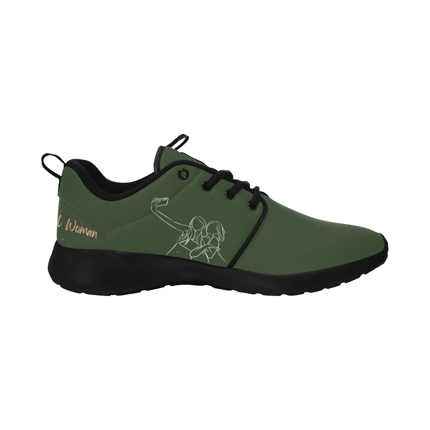 Natural Women FRIENDS SELFIE (WL) DARK GREEN w/ Black Sole Sneakers