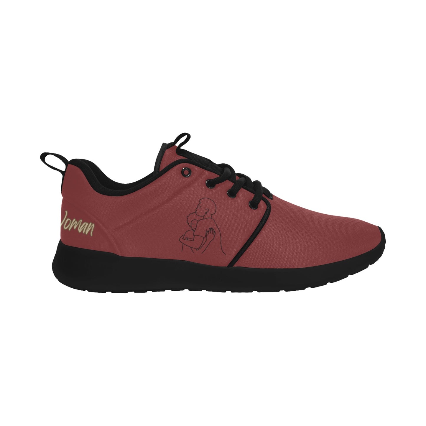 Natural Woman SAFE WITH MOMMA (BL) MAROON w/ Sole Sneakers