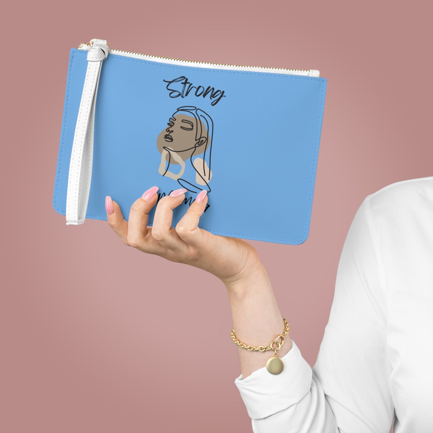 Strong Momma (BL) Clutch Bag LIGHT BLUE