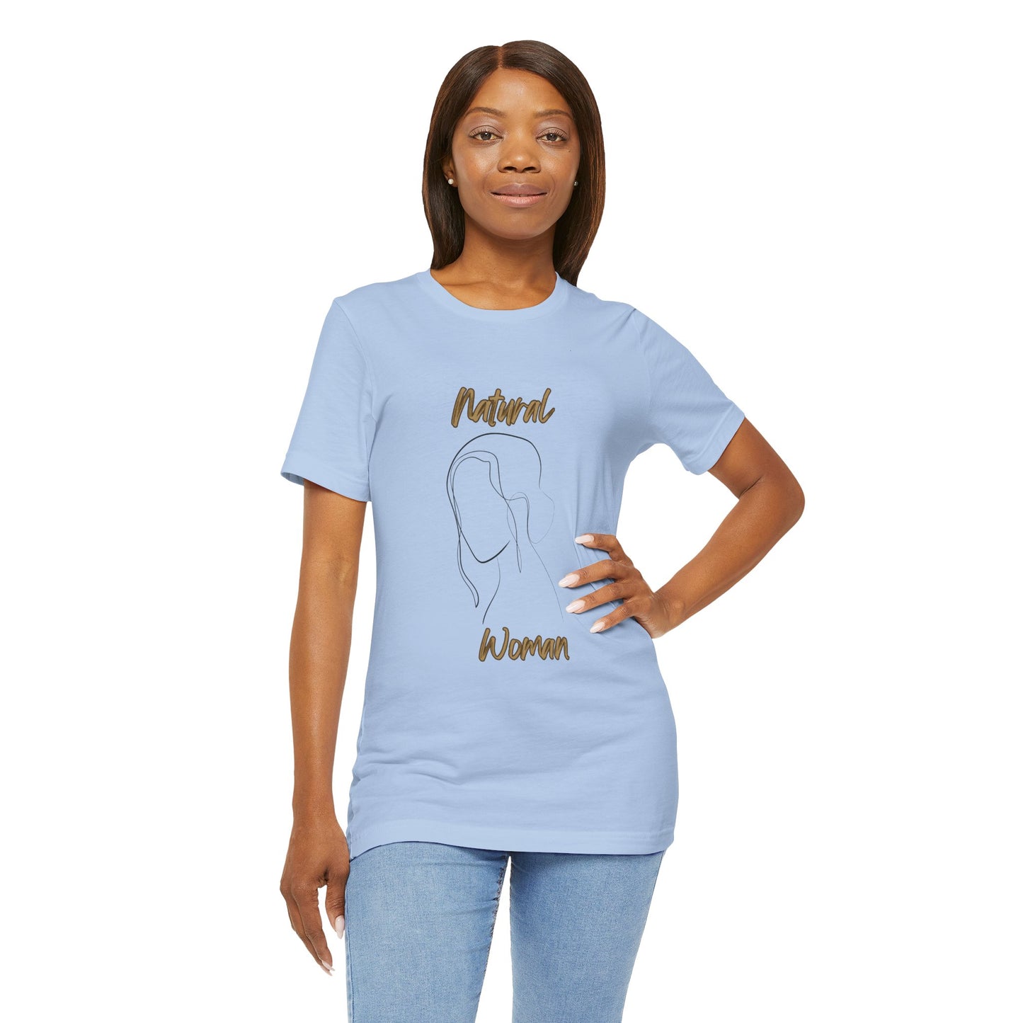Natural Woman Hanging hair (BL) Short Sleeve T-Shirt