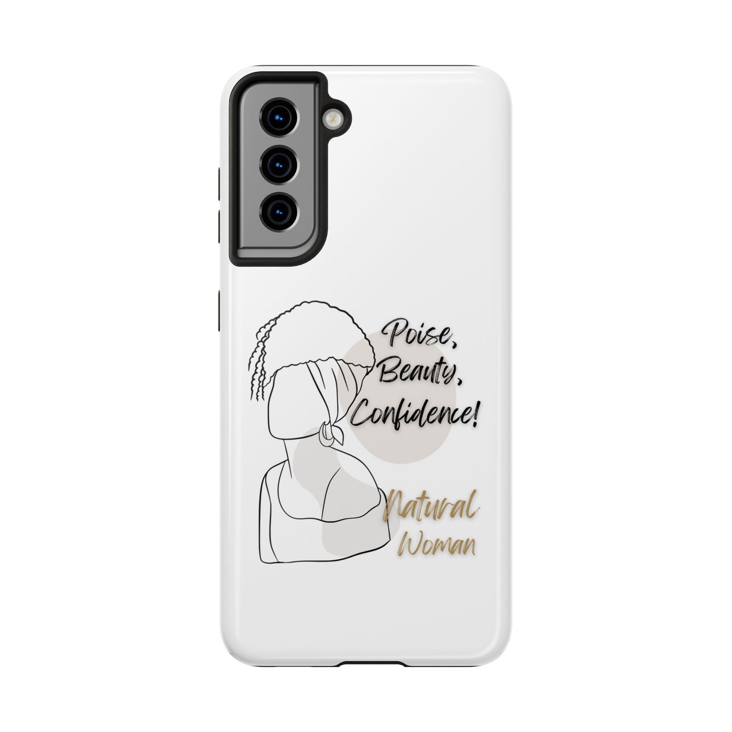 Natural woman Puff (BL)Tough Phone Cases WHITE