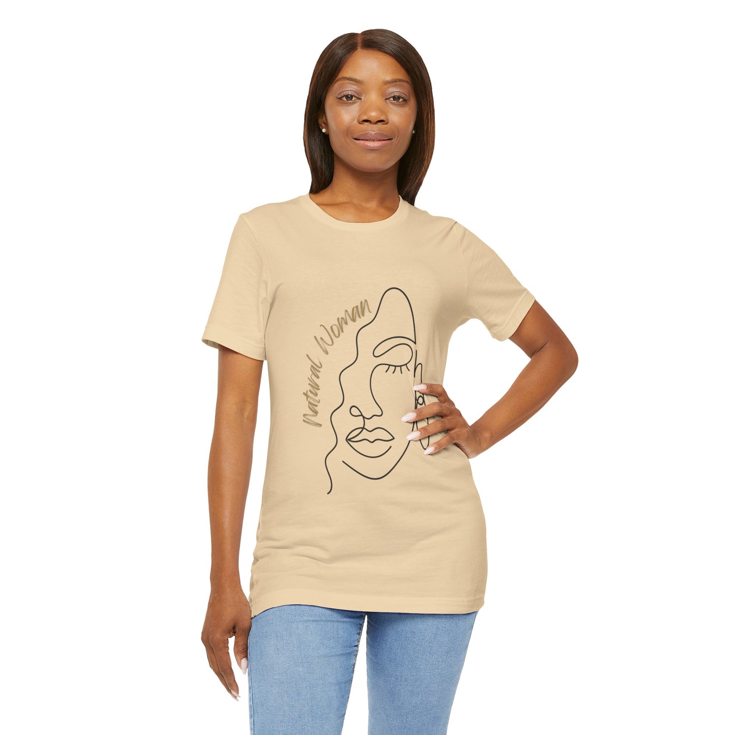 Natural Woman Half Face (BL) Short Sleeve T-Shirt