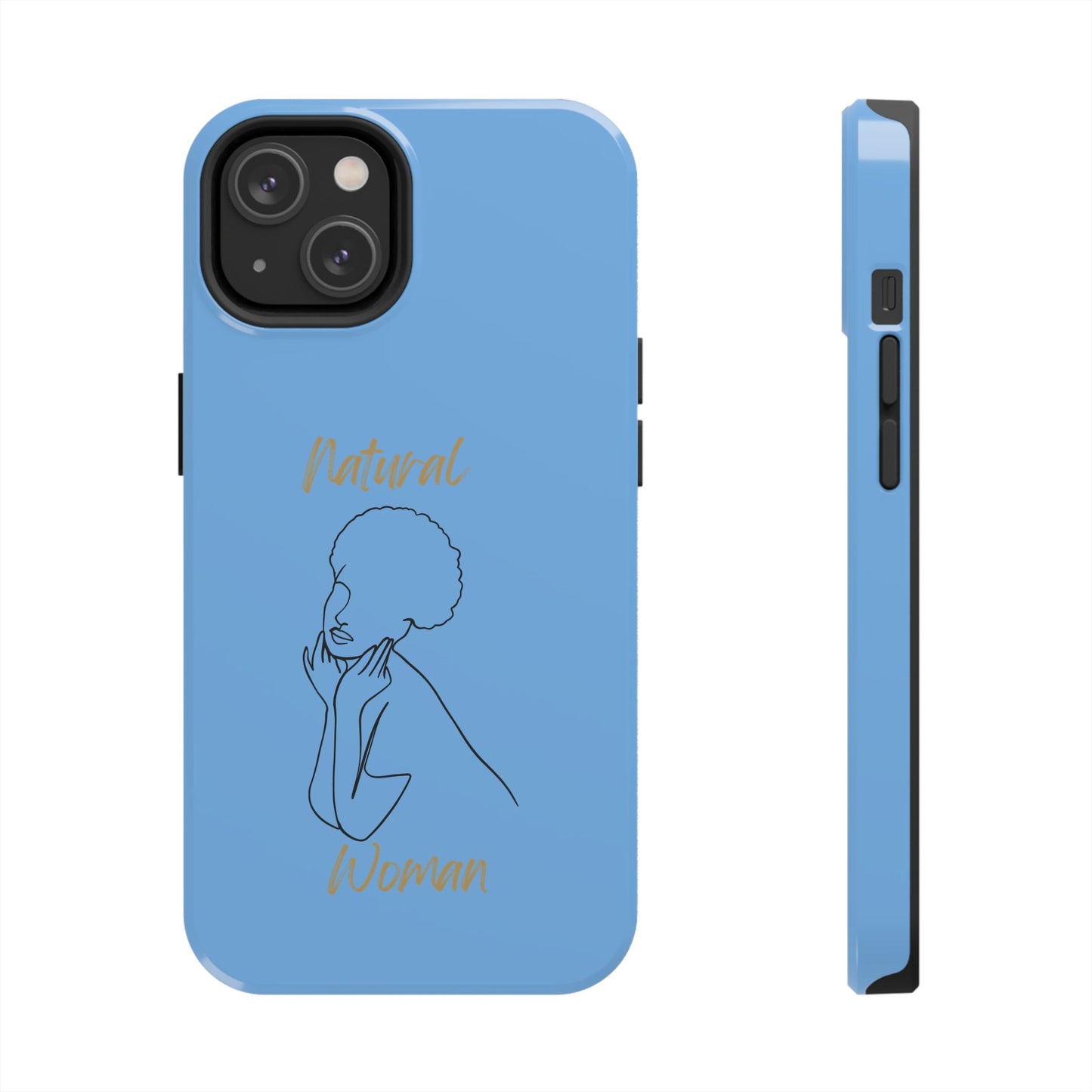 Natural Woman Cute Afro (BL)Tough Phone Cases LIGHT BLUE