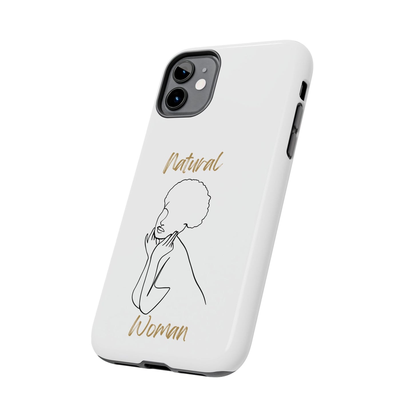 Natural Woman Cute Afro (BL)Tough Phone Cases WHITE
