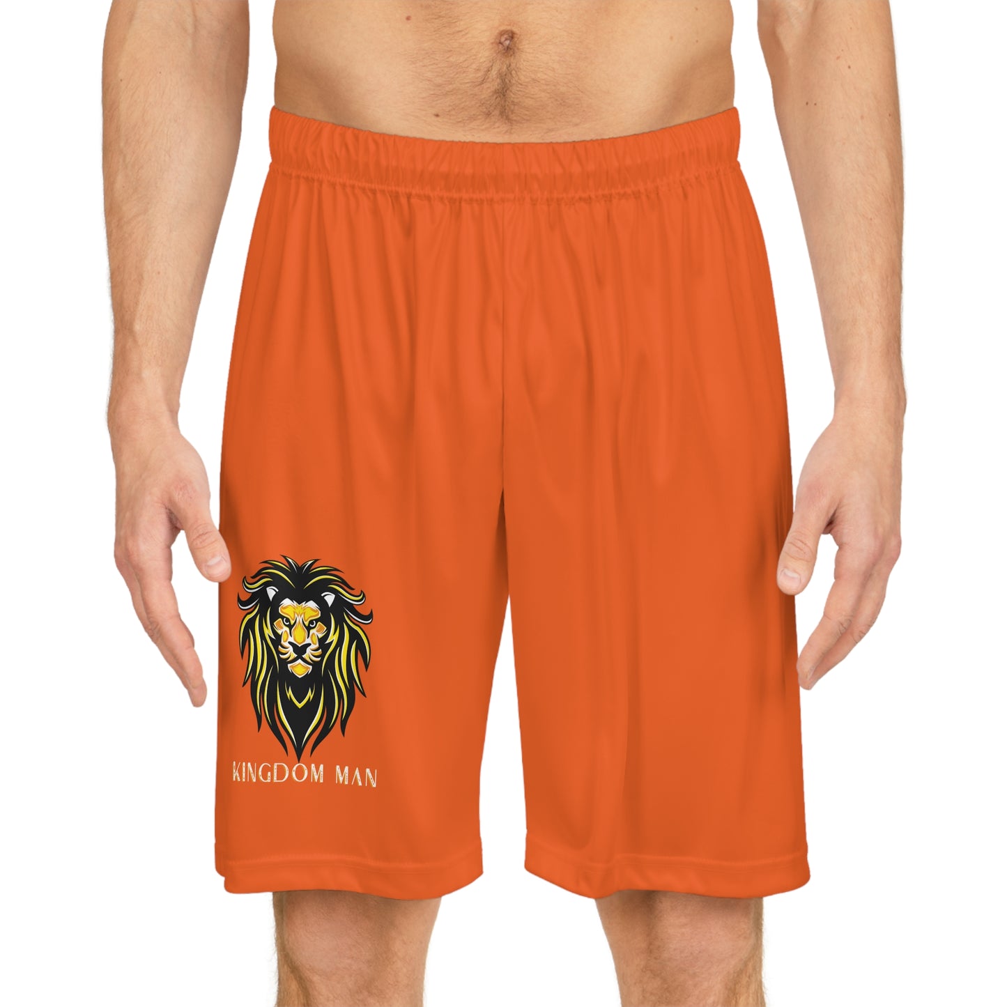Kingdom Man (White/Gold) Basketball Shorts ORANGE