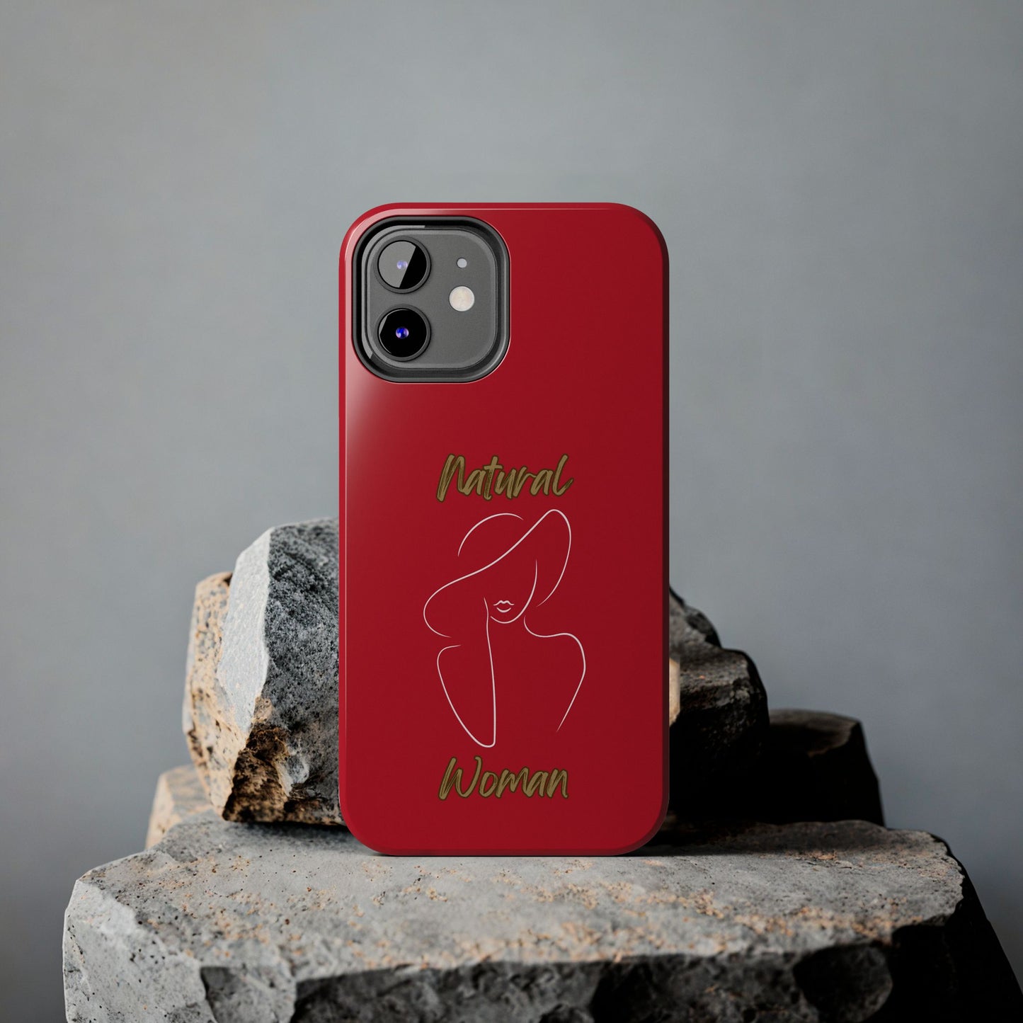 Natural Woman Sun Hat (WL) Tough Phone Cases DARK RED