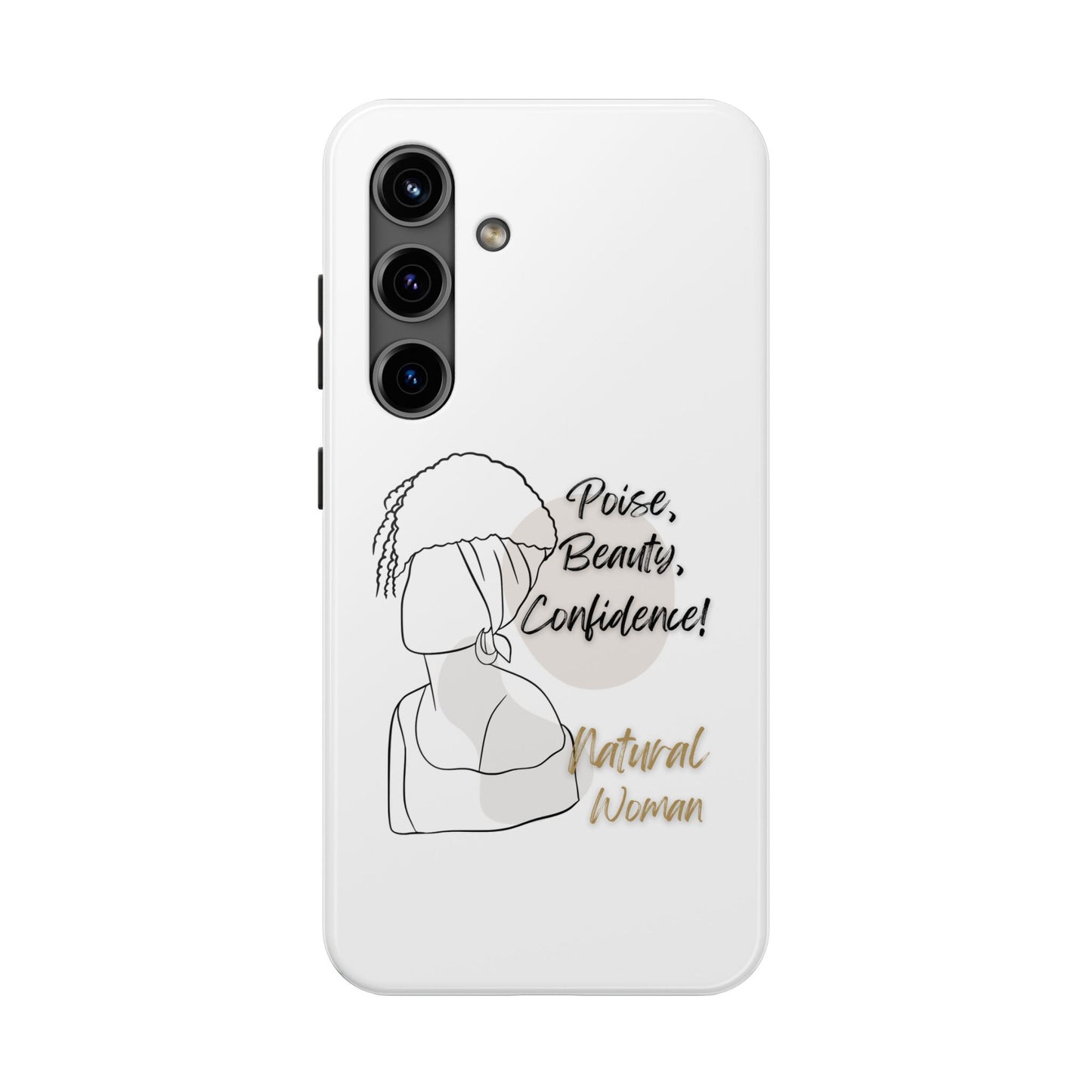 Natural woman Puff (BL)Tough Phone Cases WHITE