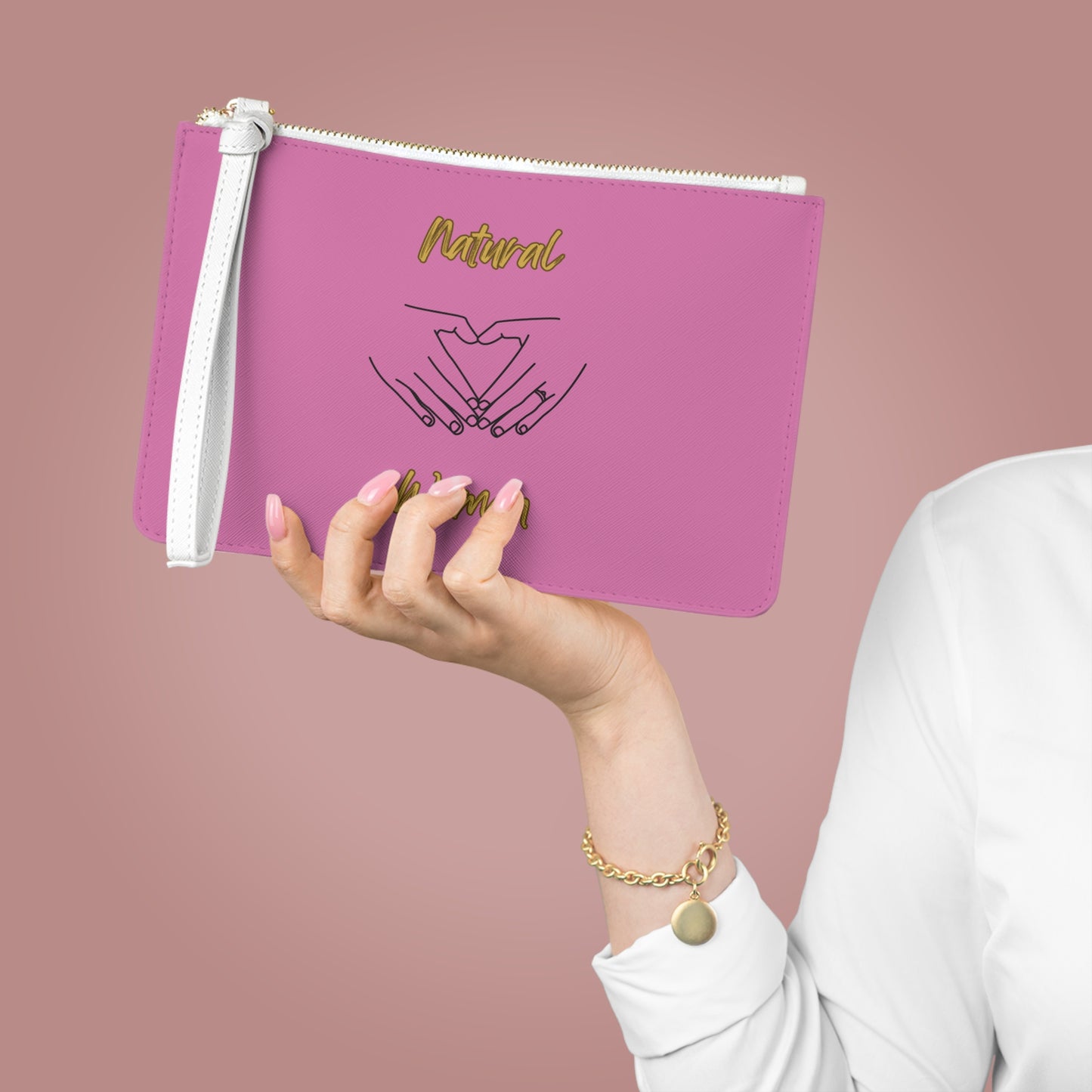 Natural Woman I love You (BL) Clutch Bag LIGHT PINK