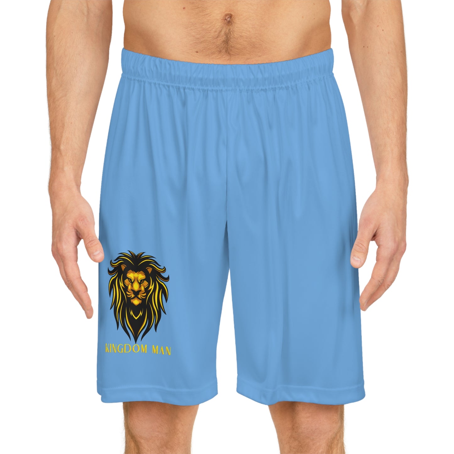Kingdom Man (Gold) Basketball Shorts LIGHT BLUE
