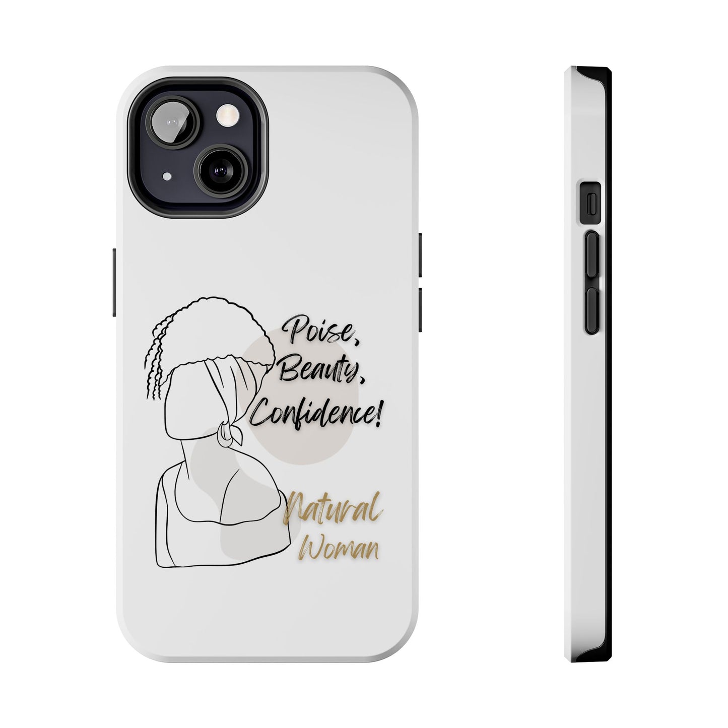 Natural woman Puff (BL)Tough Phone Cases WHITE