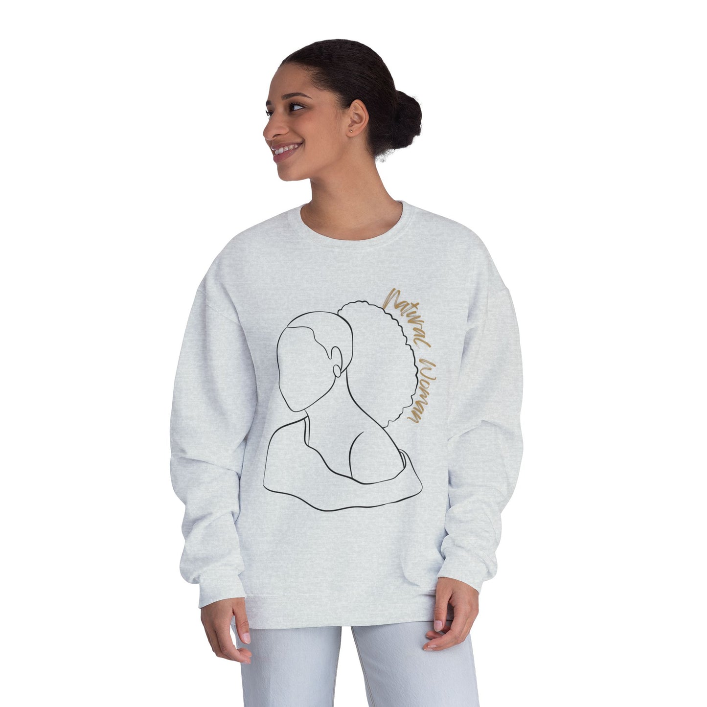 Natural Woman Behind Head Puff (BL) Crewneck Sweatshirt