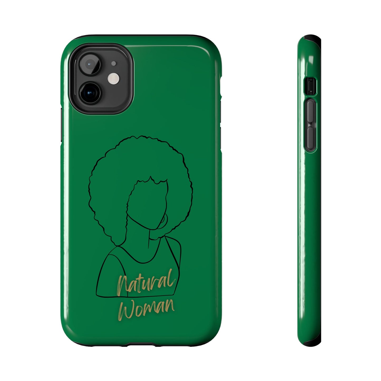 Natural Woman Afro (BL) Tough Phone Case DARK GREEN