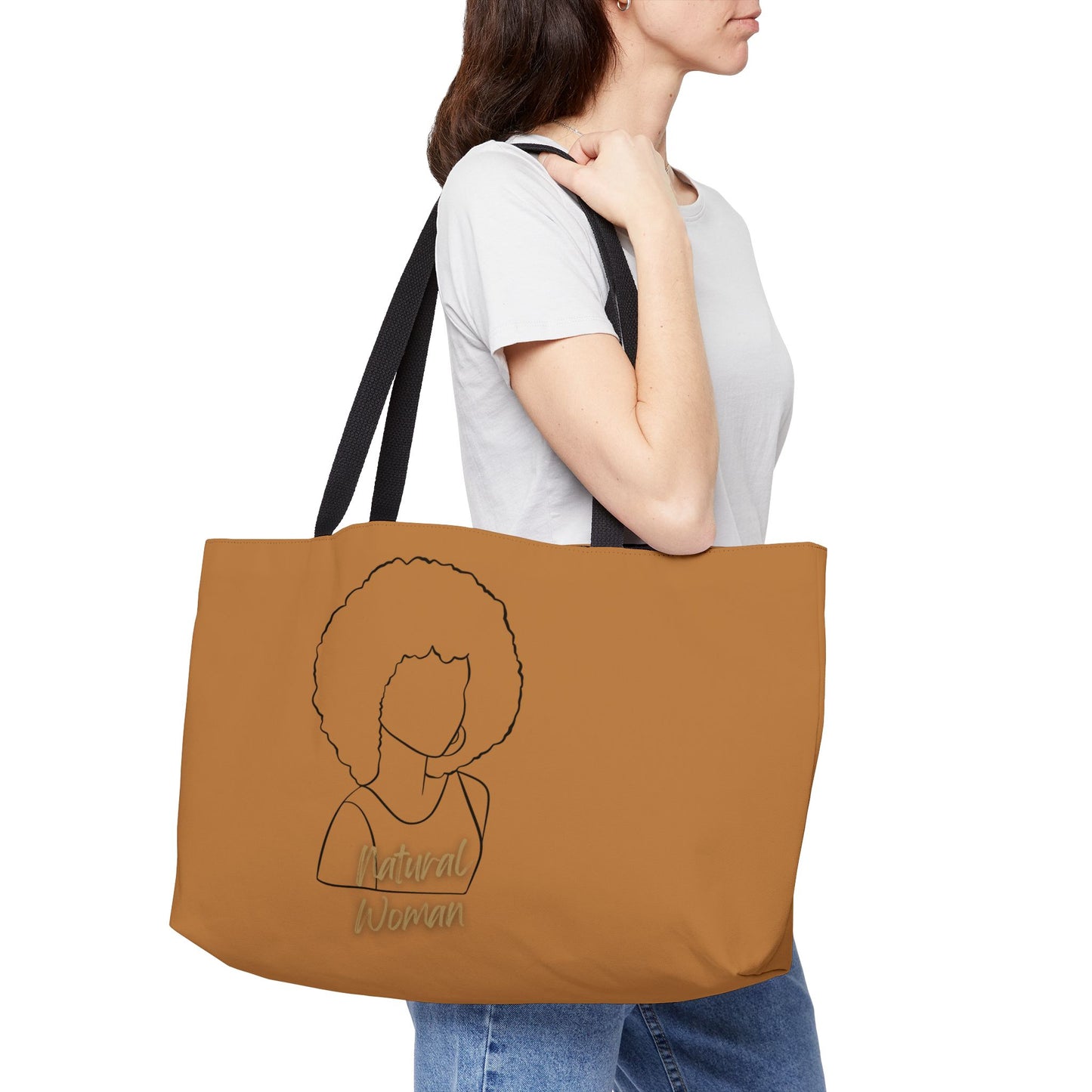 Natural Woman Afro (BL) Weekender Tote Bag LIGHT BROWN