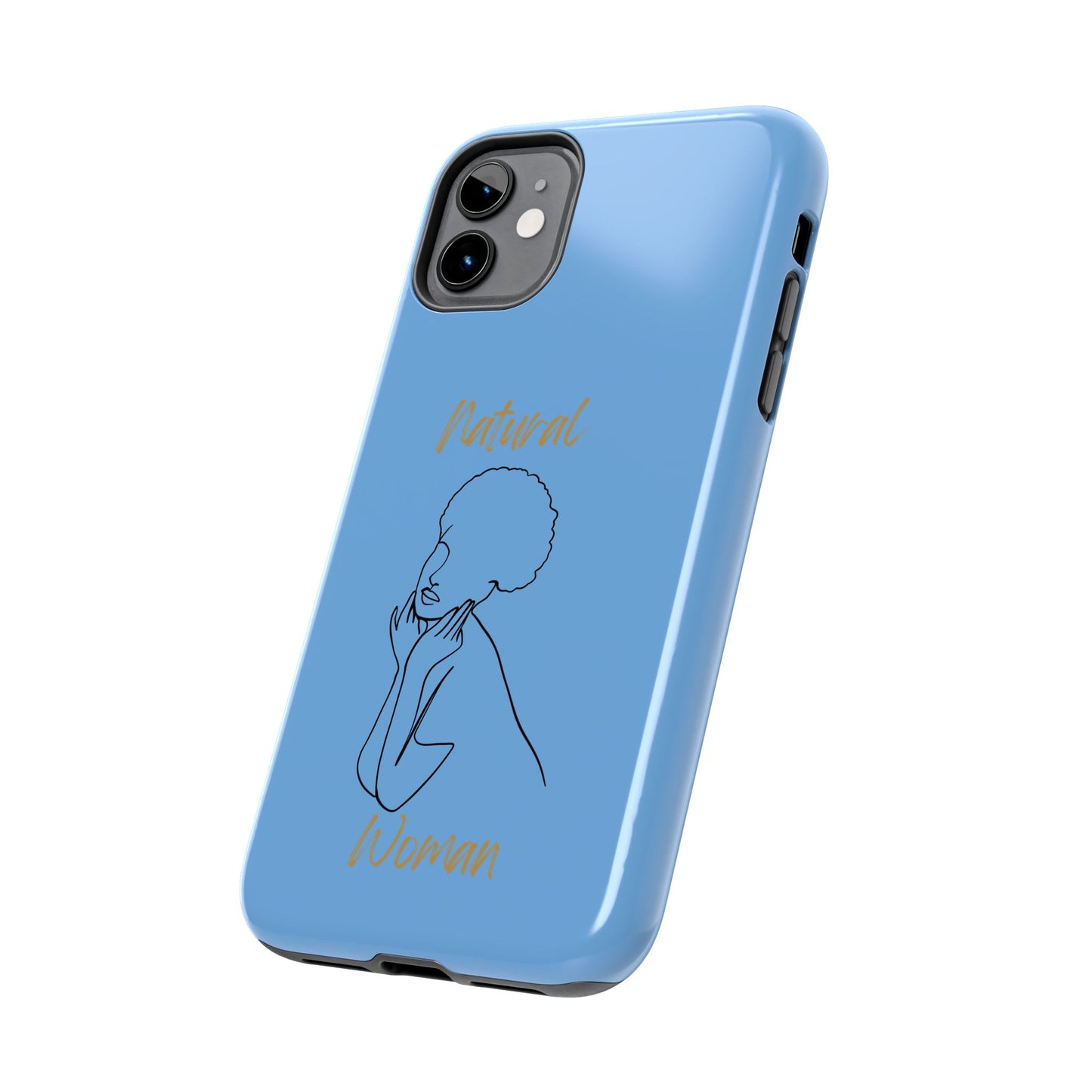 Natural Woman Cute Afro (BL)Tough Phone Cases LIGHT BLUE
