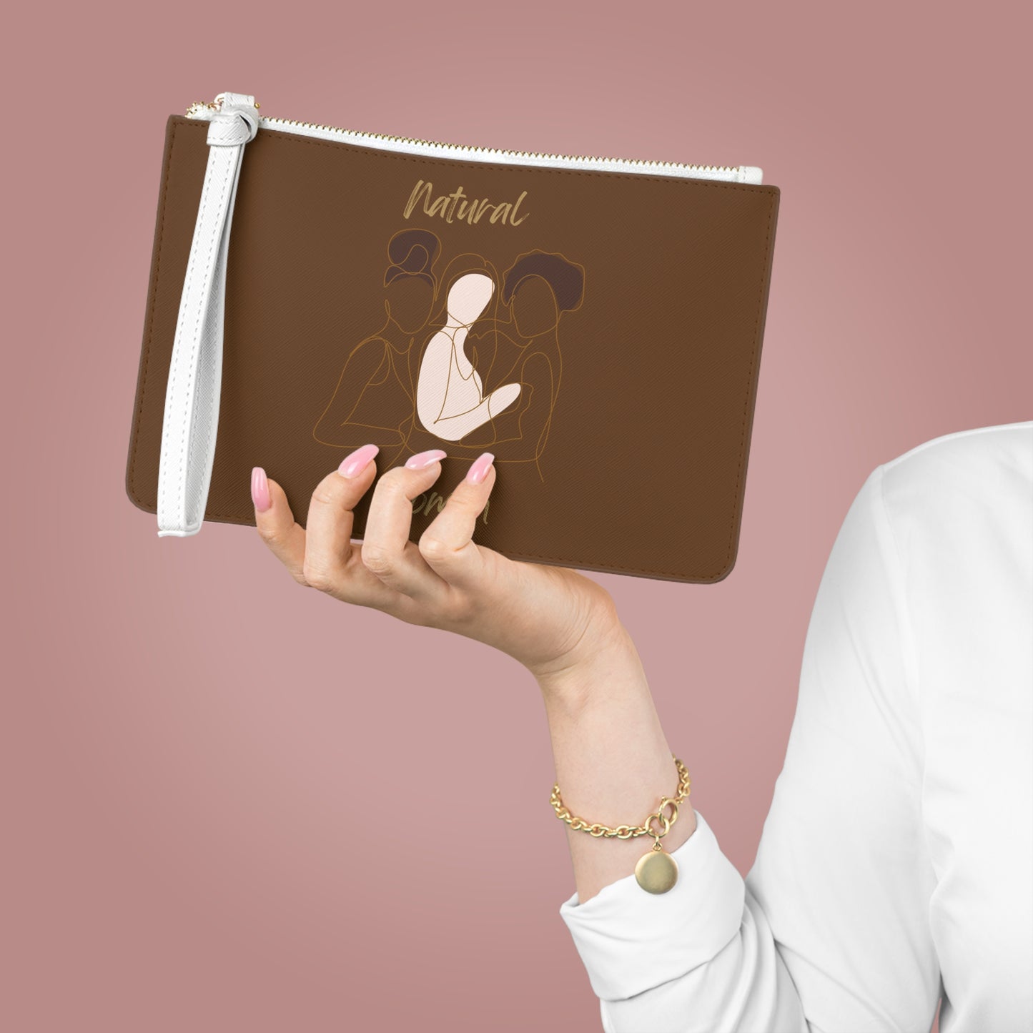 Natural Women Friends Clutch Bag BROWN