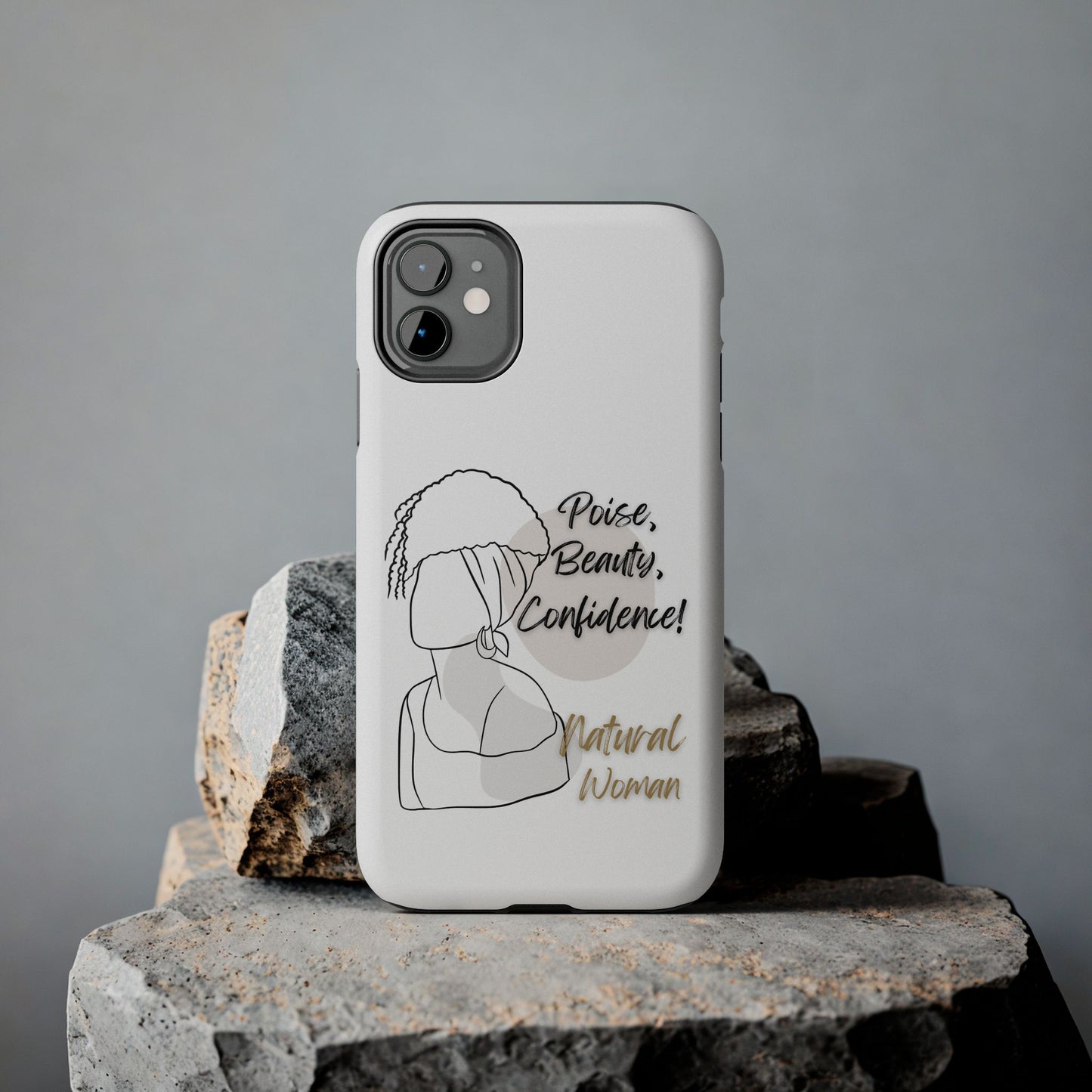 Natural woman Puff (BL)Tough Phone Cases WHITE
