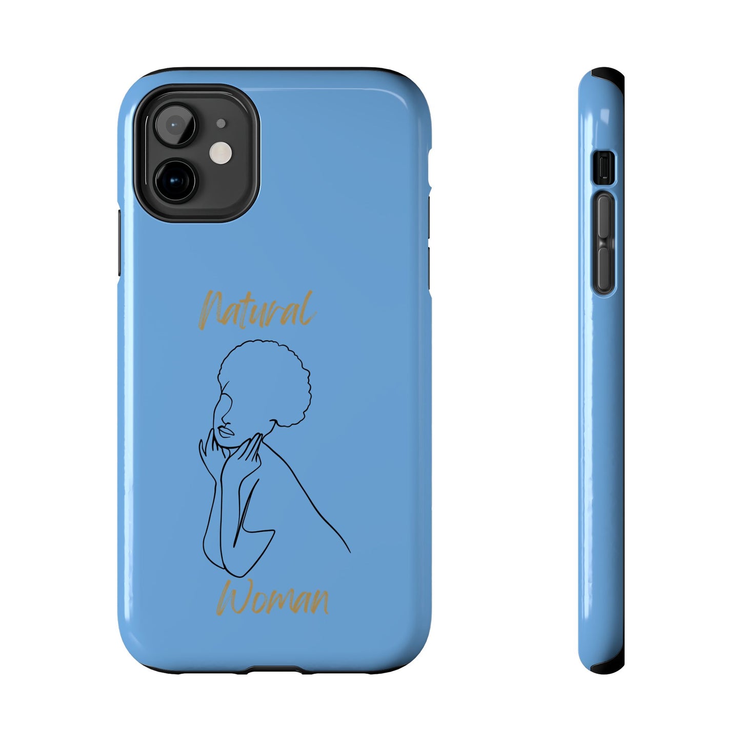 Natural Woman Cute Afro (BL)Tough Phone Cases LIGHT BLUE