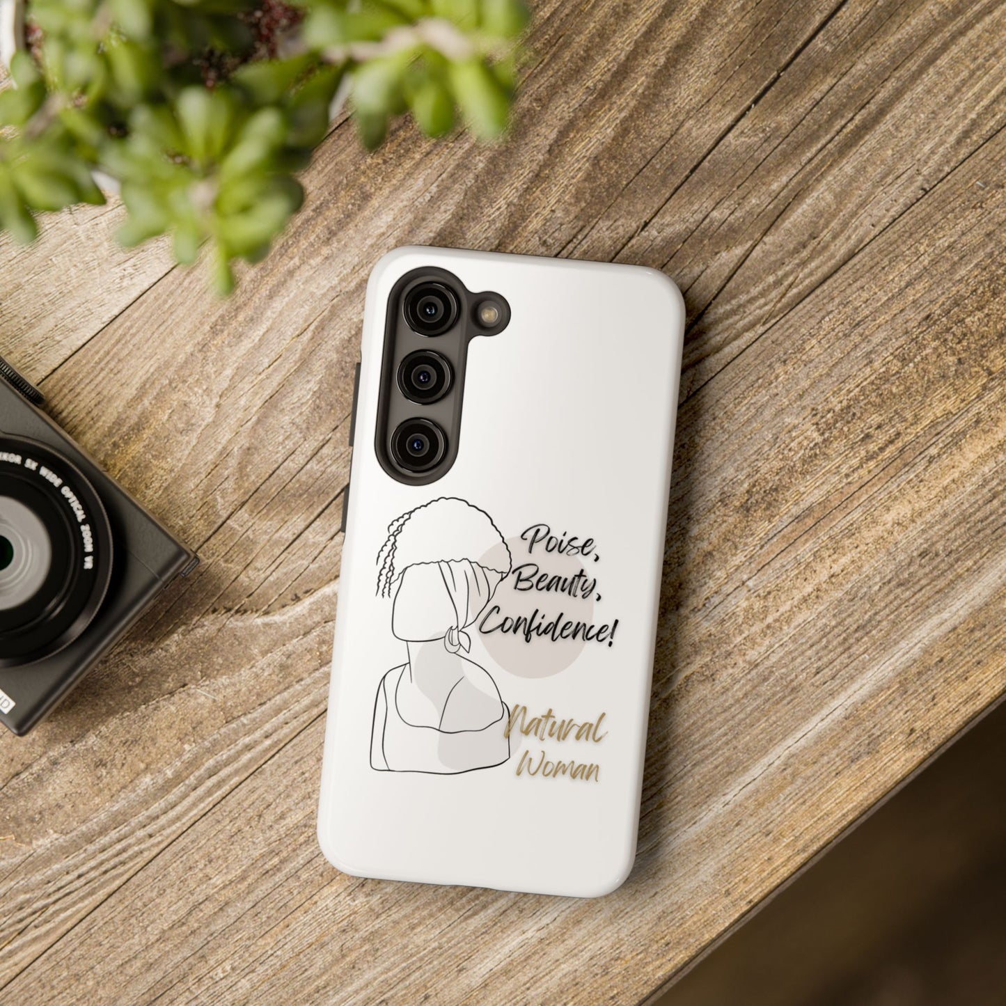 Natural woman Puff (BL)Tough Phone Cases WHITE