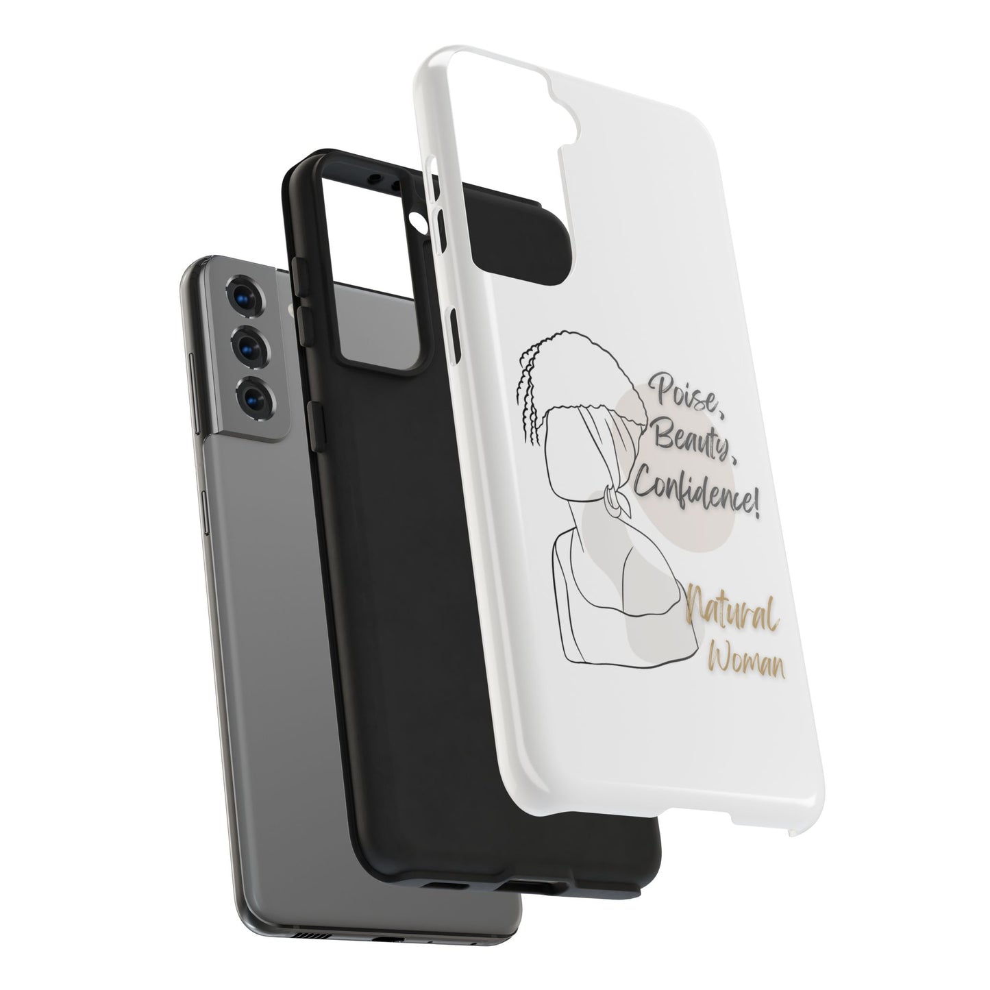 Natural woman Puff (BL)Tough Phone Cases WHITE