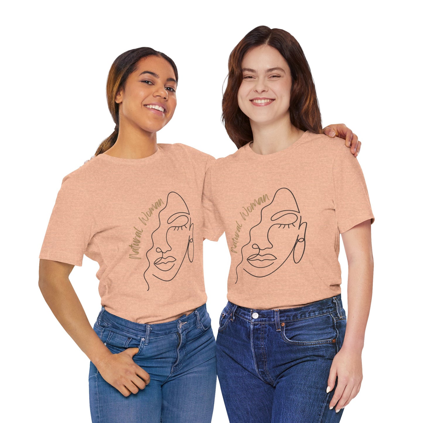 Natural Woman Half Face (BL) Short Sleeve T-Shirt