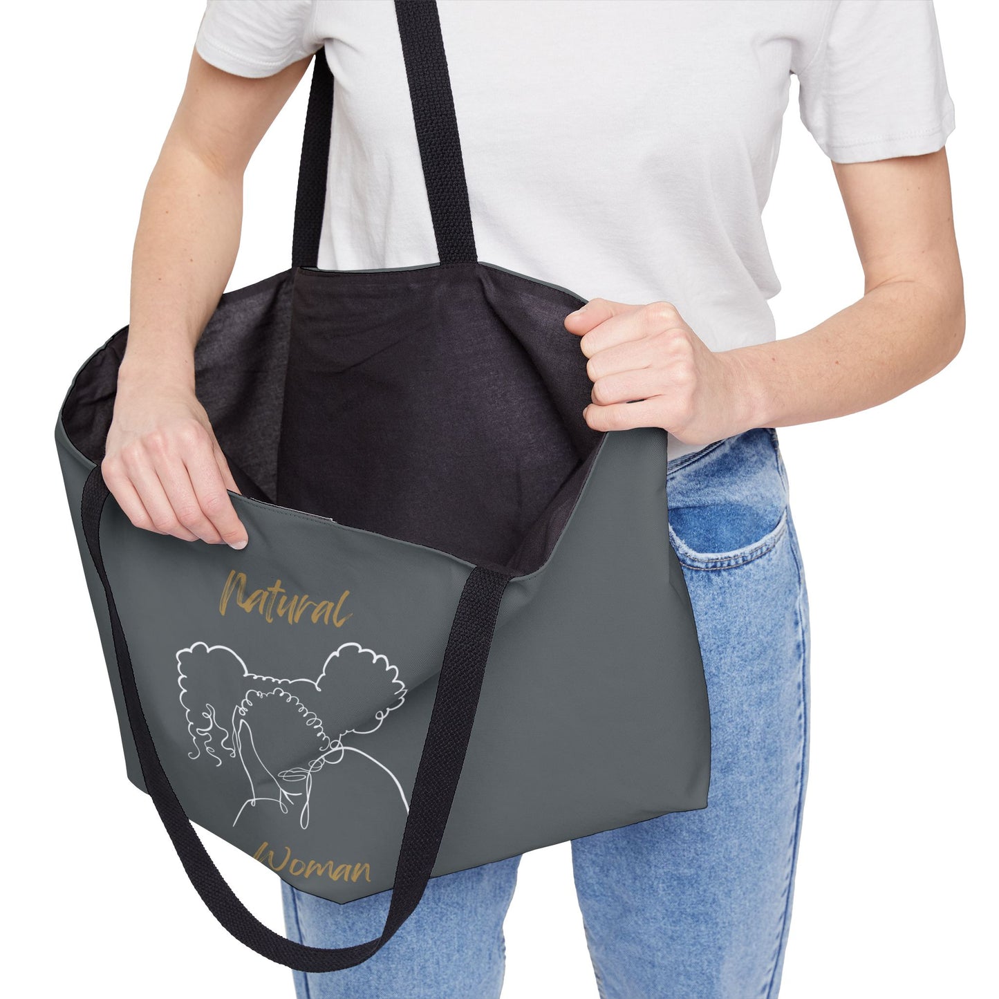Natural Woman Twin Puffs (WL) Weekender Tote Bag DARK GREY