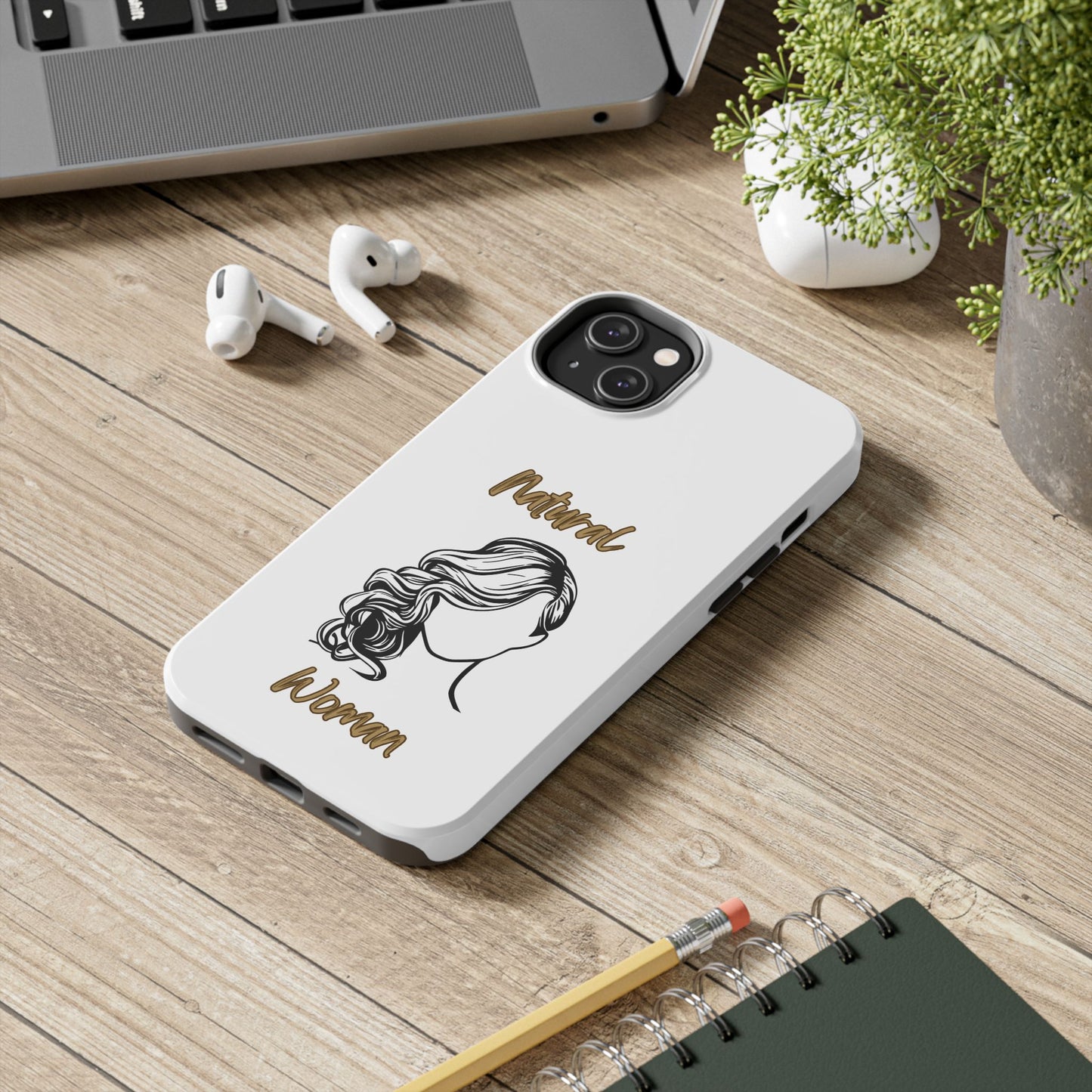 Natural Woman Long Curl (BL)Tough Phone Cases WHITE