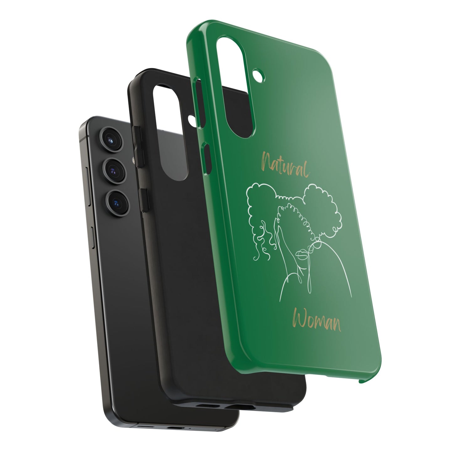 Natural Woman Twin Puffs (WL)Tough Phone Cases DARK GREEN