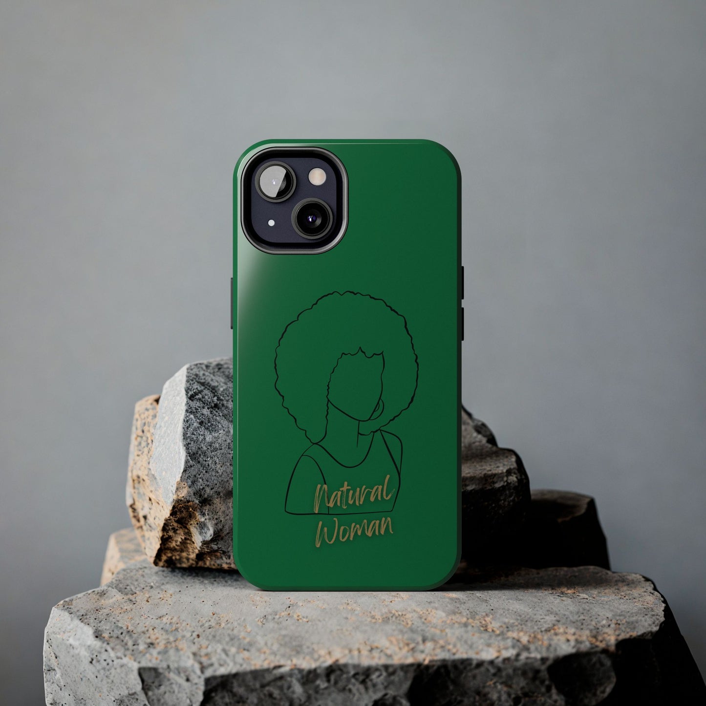 Natural Woman Afro (BL) Tough Phone Case DARK GREEN