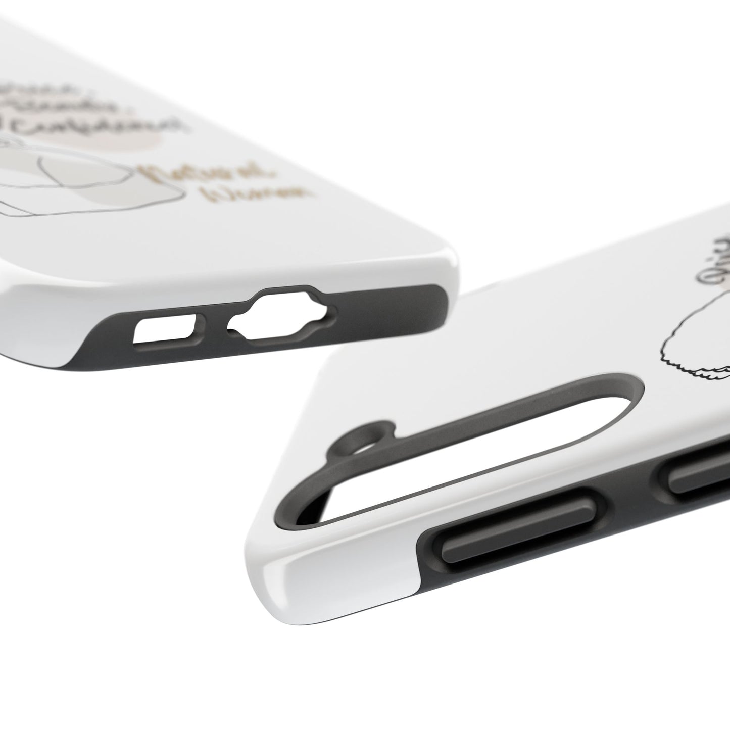 Natural woman Puff (BL)Tough Phone Cases WHITE