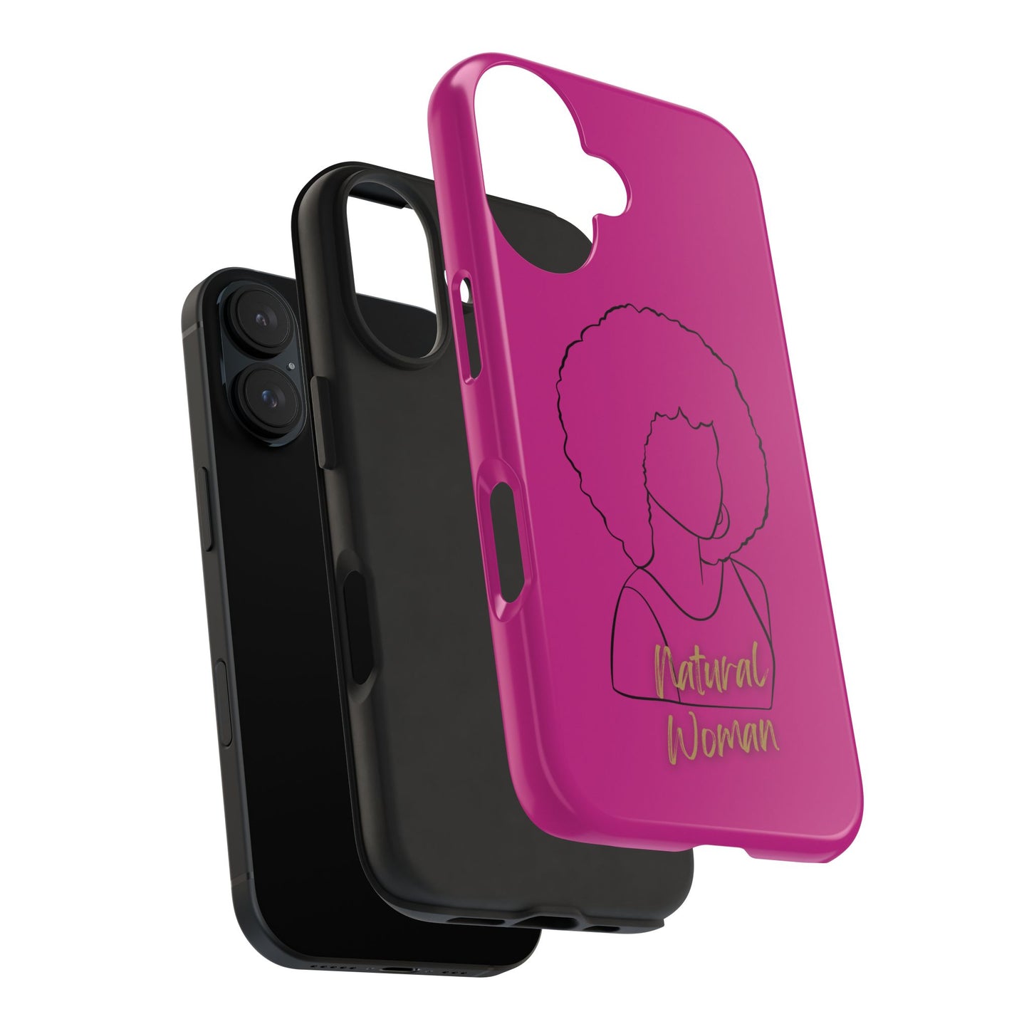 Natural Woman Afro (BL)Tough Phone Cases PINK