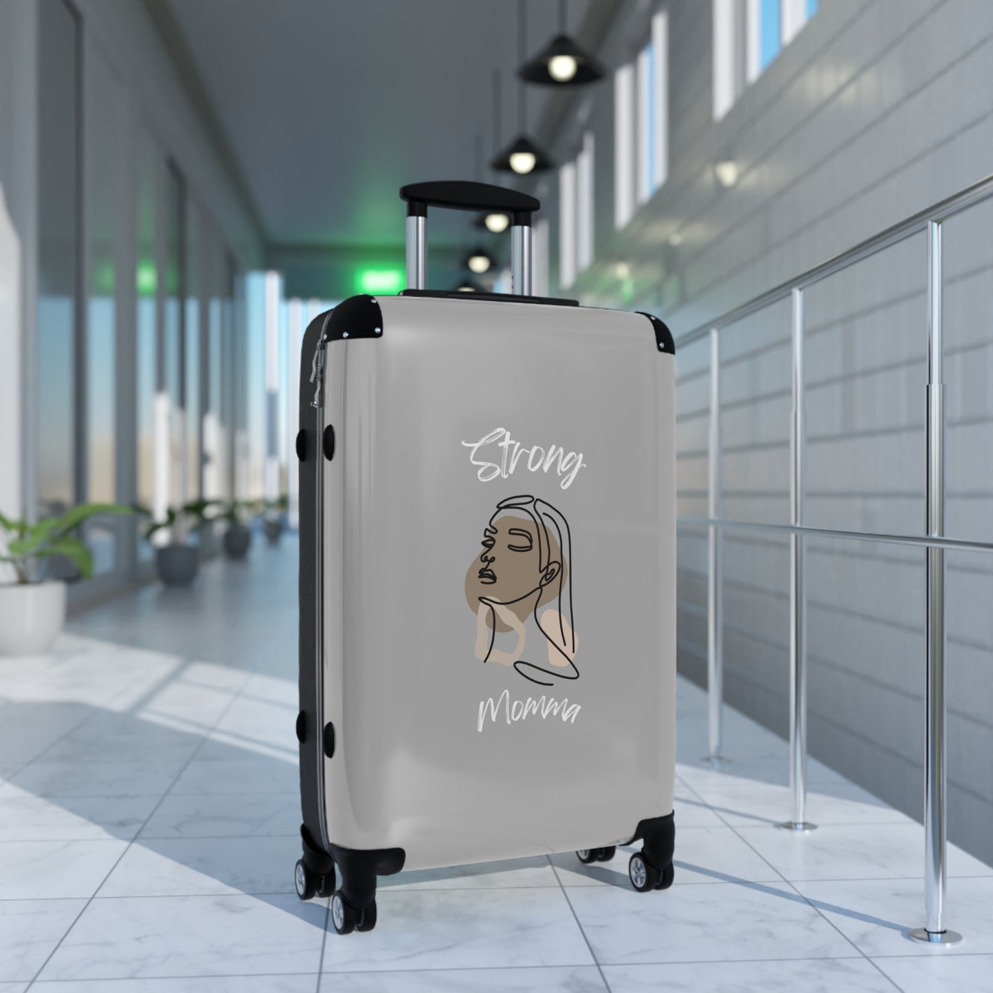 Strong Momma (WL) Luggage Bags LIGHT GREY