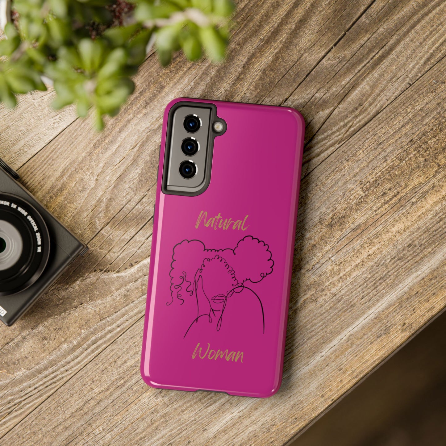 Natural Woman Twin Puffs (BL)Tough Phone Cases PINK