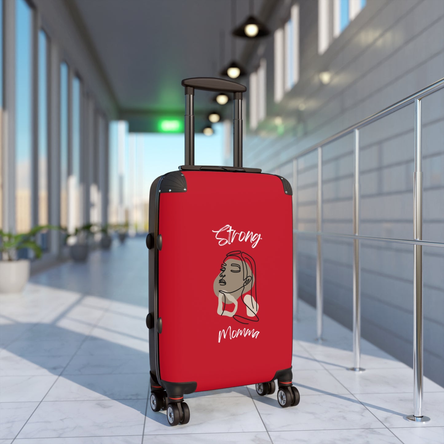Strong Momma (WL) Luggage Bags DARK RED