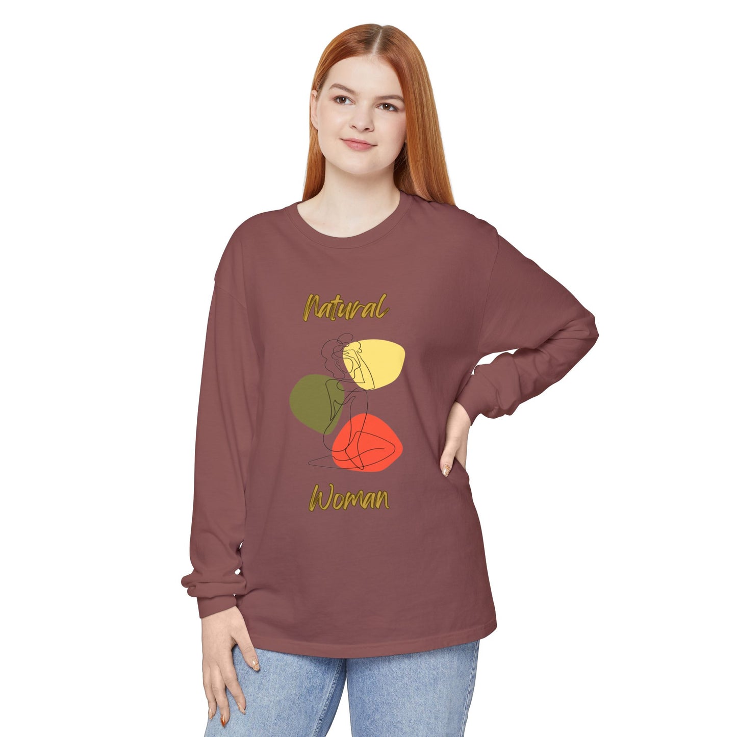 Natural Woman Colorful Pose (BL) Long Sleeve T-Shirt