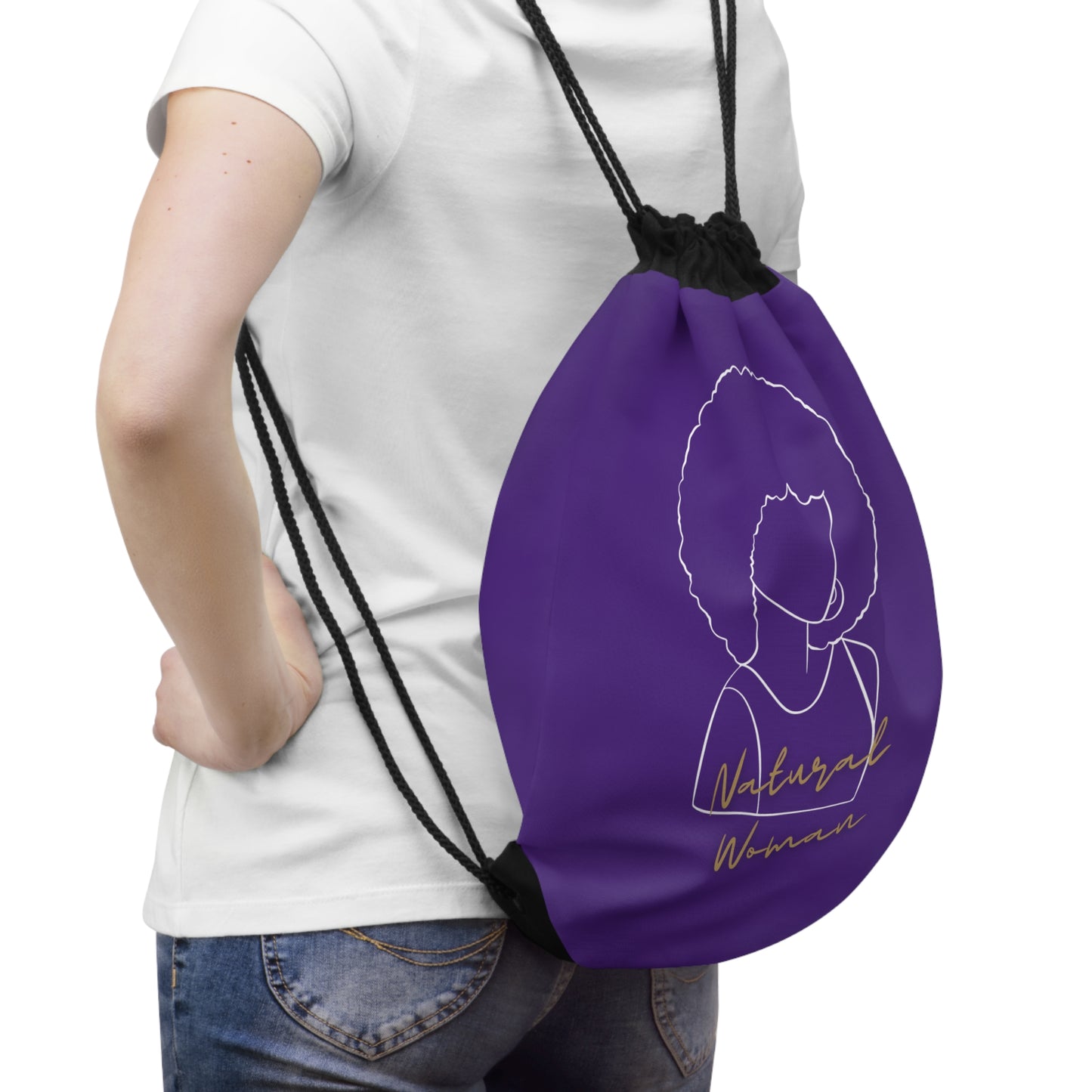 Natural Woman Afro (WL) Drawstring Bag PURPLE