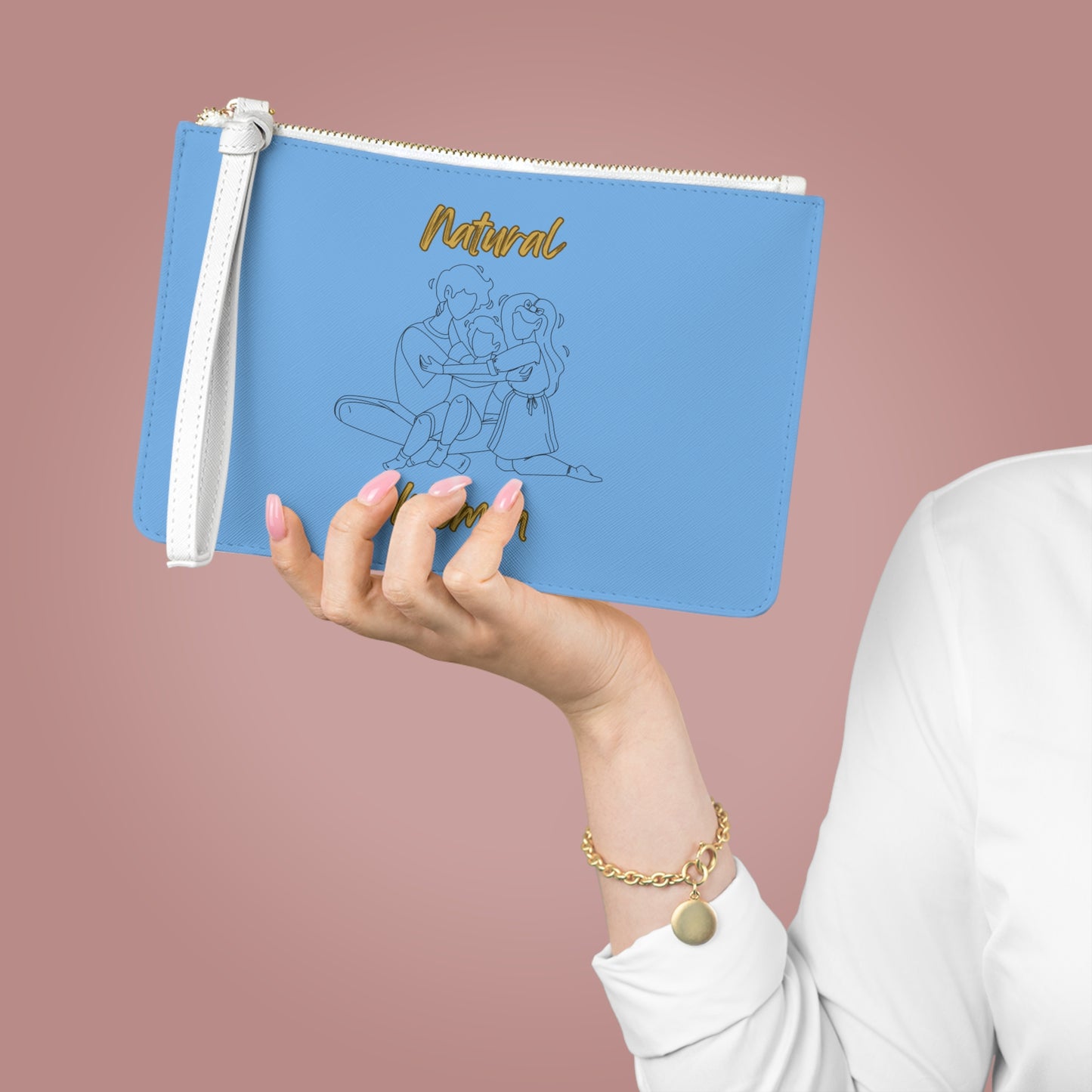 Natural Woman Bear Hugs (BL) Clutch Bag LIGHT BLUE