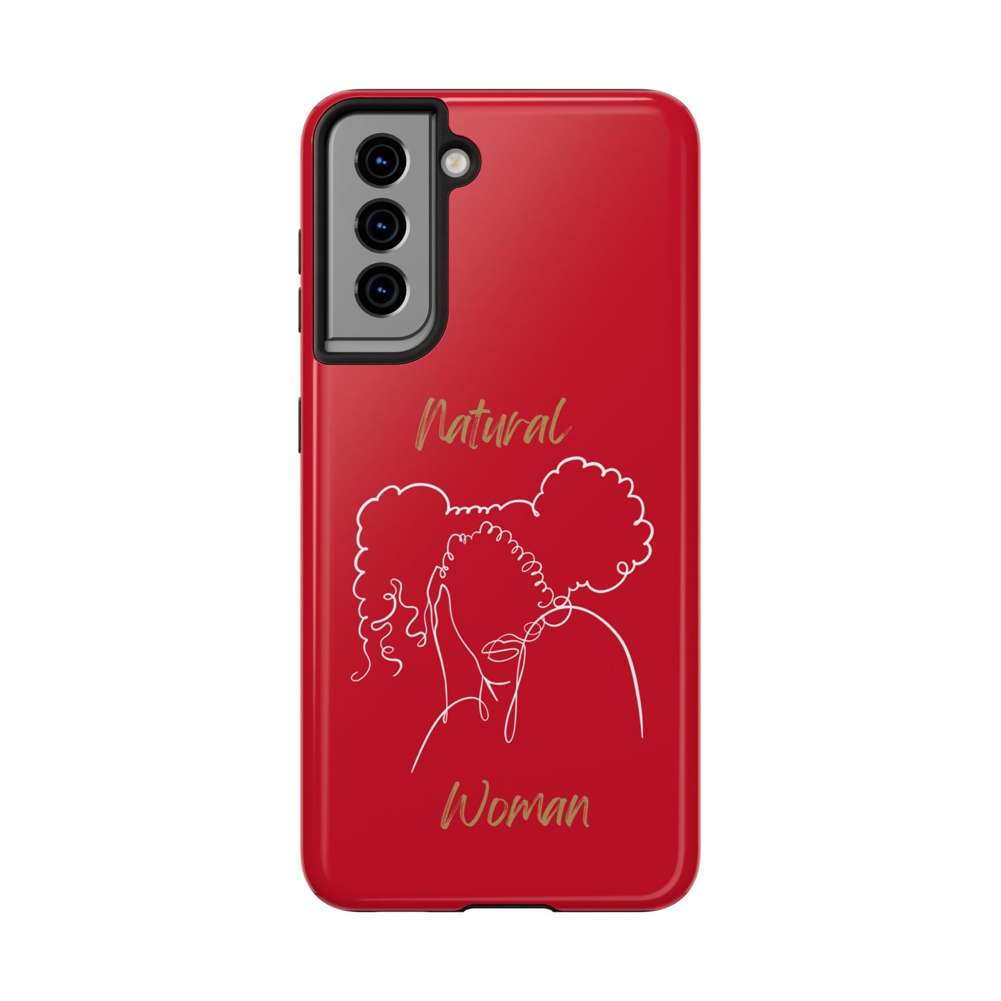 Natural Woman Twin Puffs (WL) Tough Phone Case DARK RED