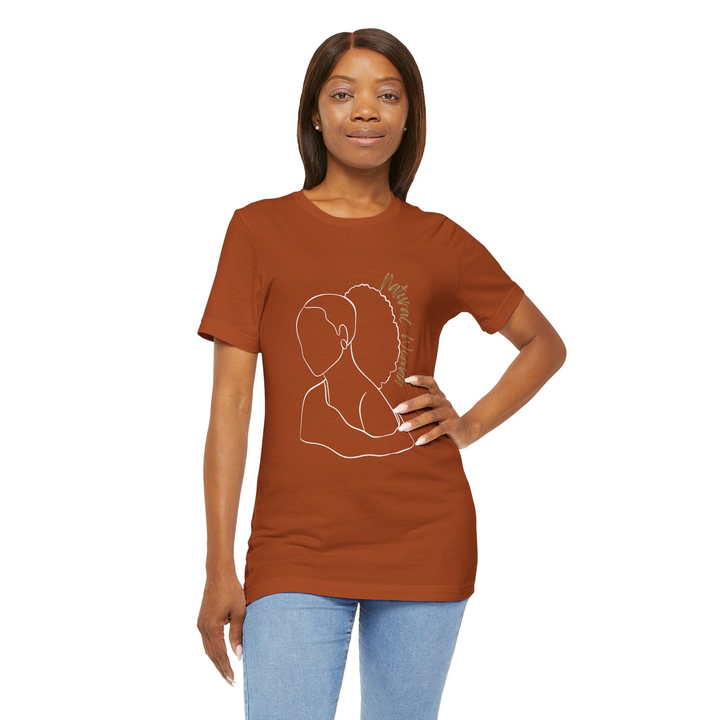 Natural Woman Behind Head Puff (WL) Short Sleeve T-Shirt