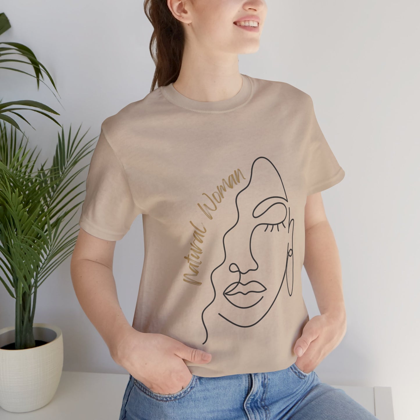 Natural Woman Half Face (BL) Short Sleeve T-Shirt