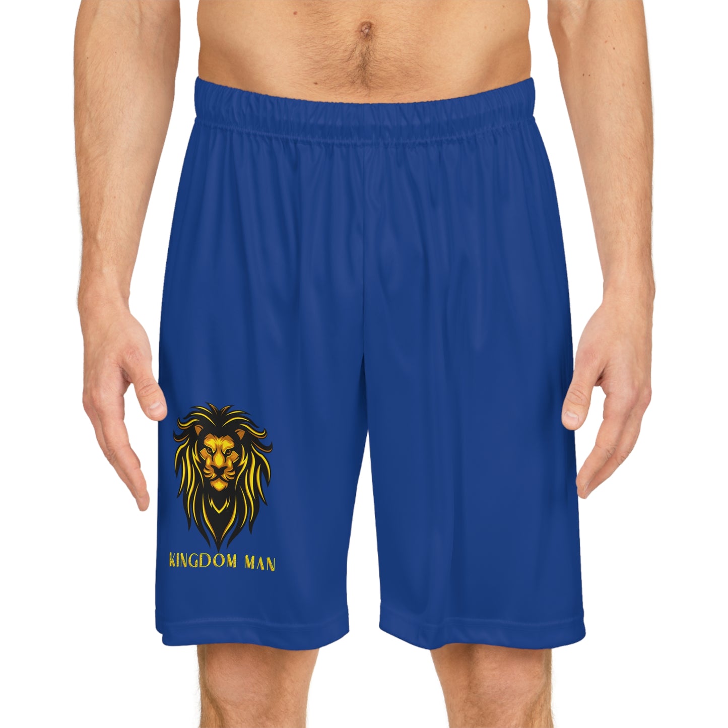 Kingdom Man (Gold) Basketball Shorts DARK BLUE