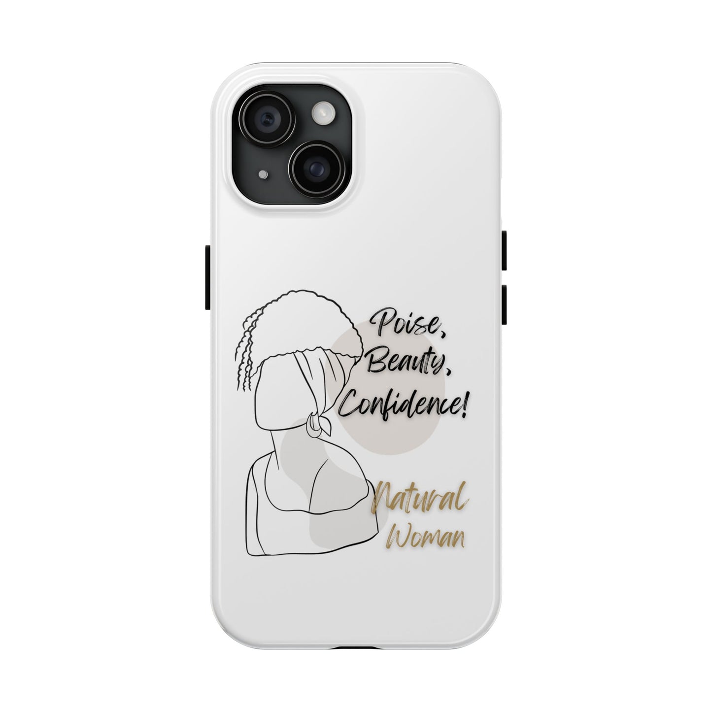 Natural woman Puff (BL)Tough Phone Cases WHITE