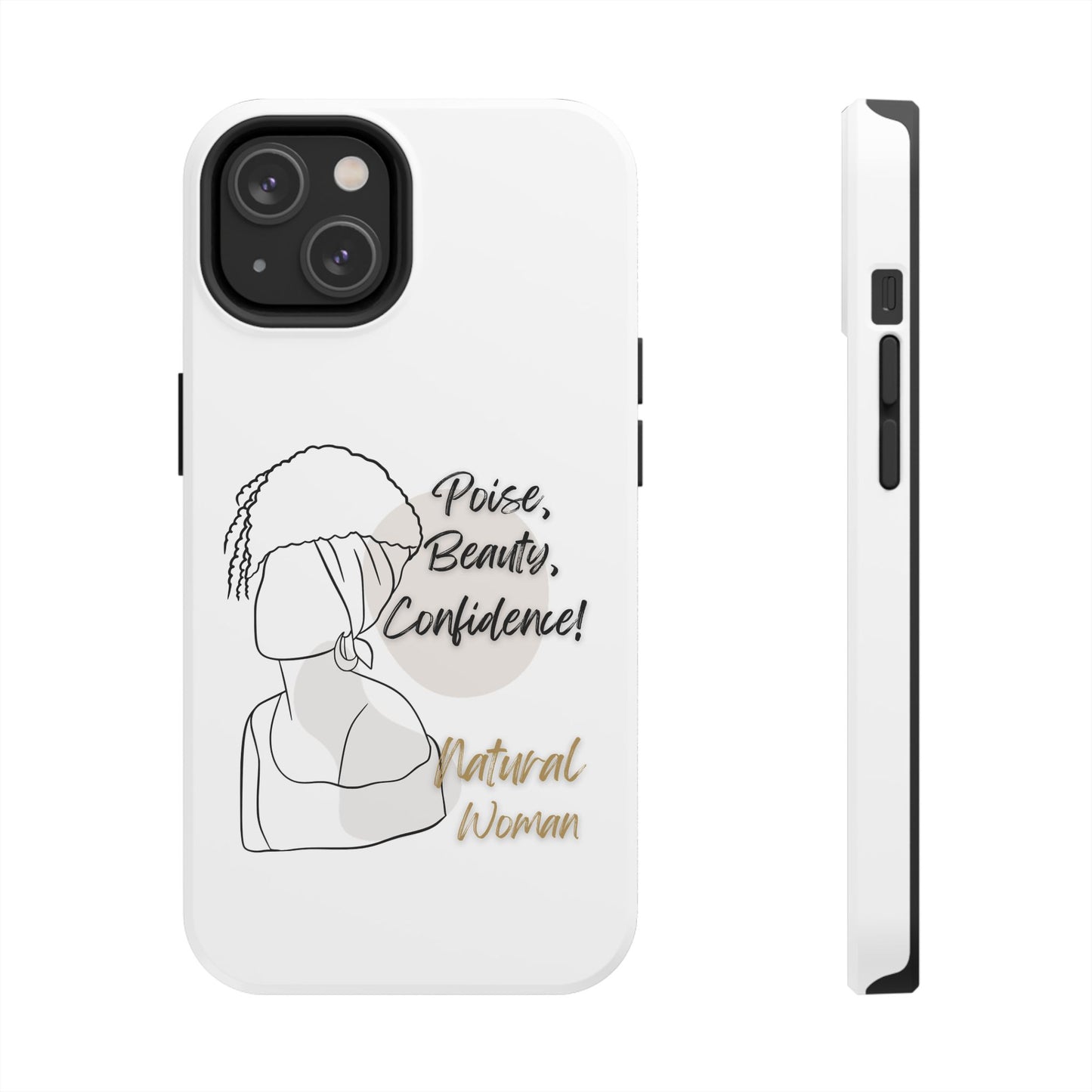 Natural woman Puff (BL)Tough Phone Cases WHITE