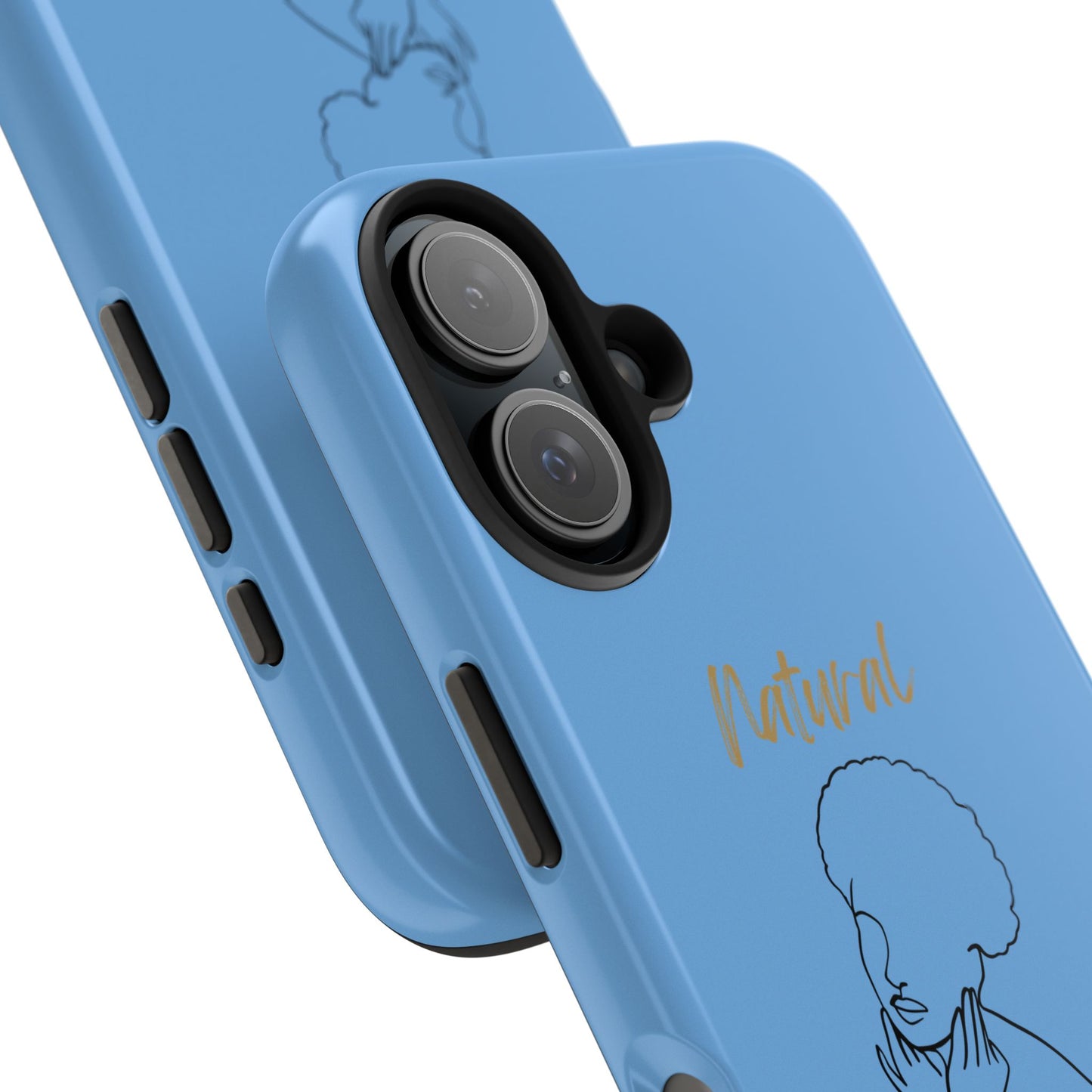 Natural Woman Cute Afro (BL)Tough Phone Cases LIGHT BLUE