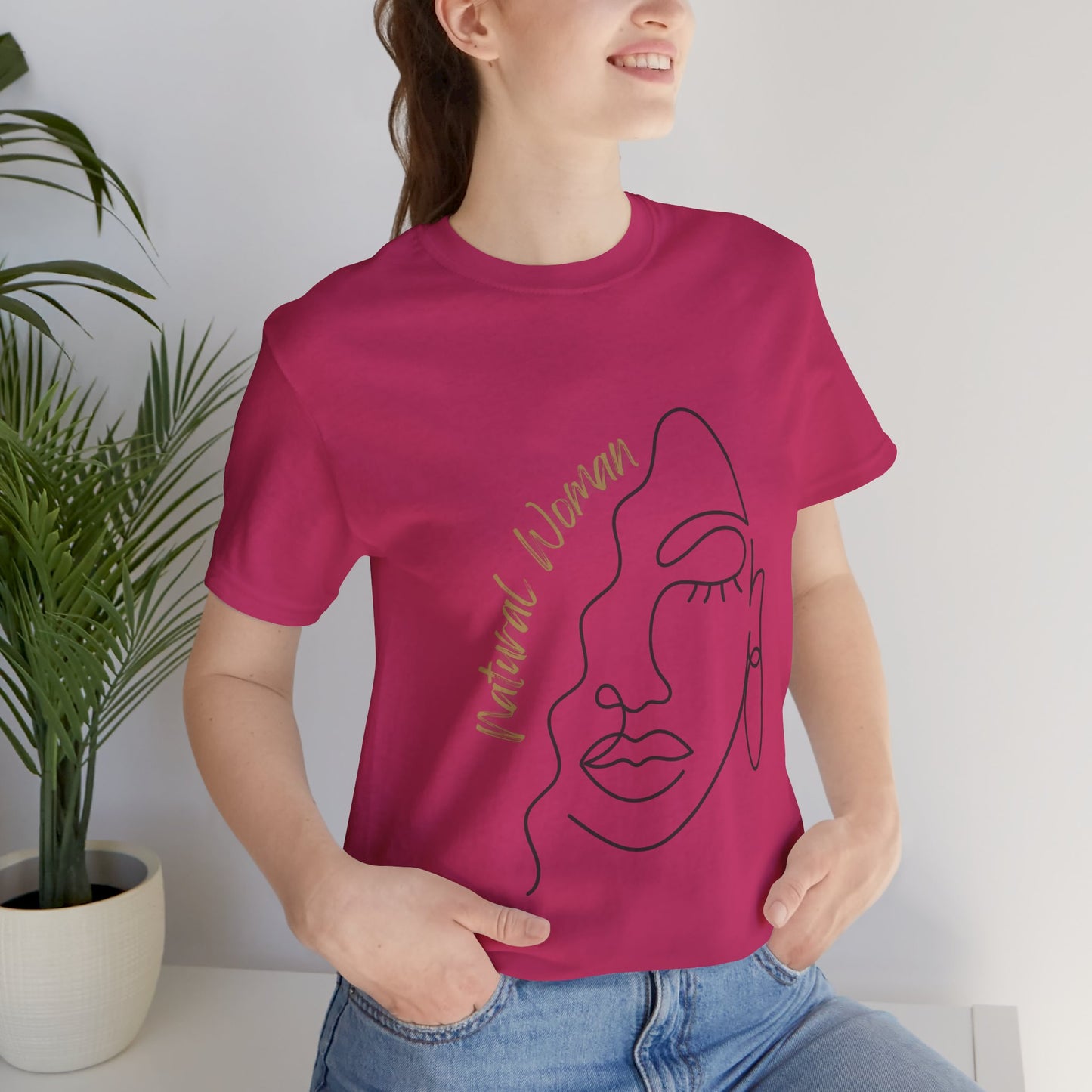 Natural Woman Half Face (BL) Short Sleeve T-Shirt