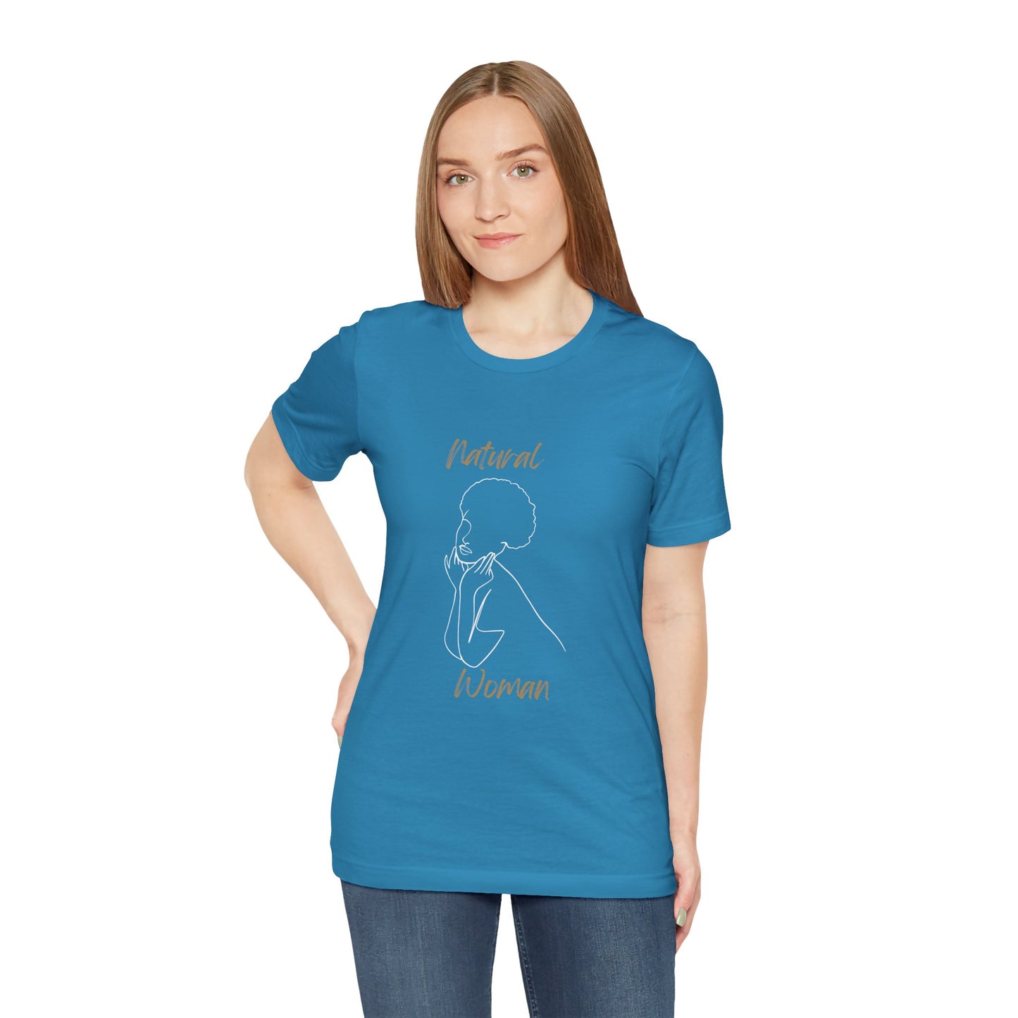 Natural Woman Cute Afro (WL) Short Sleeve T-Shirt