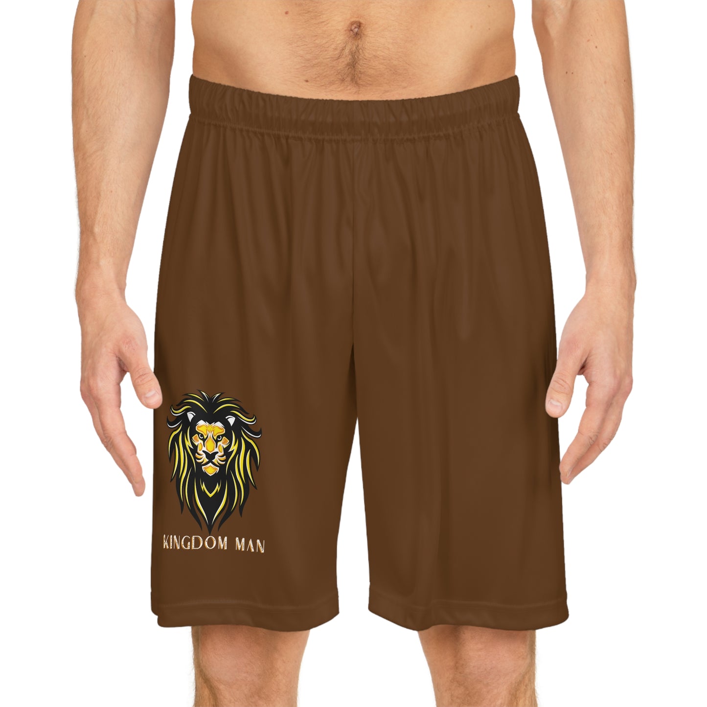 Kingdom Man (White/Gold) Basketball Shorts BROWN